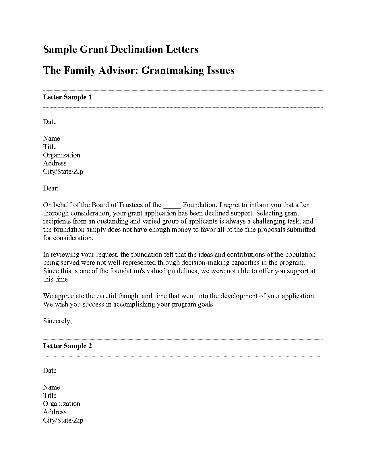 decline proposal email template