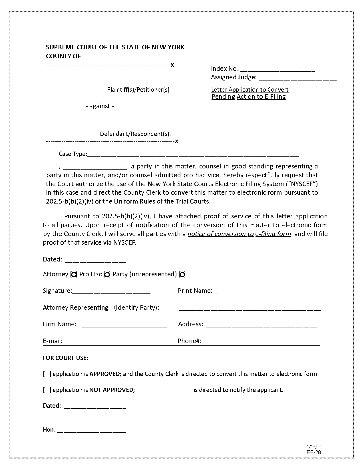 court document for pending litigation