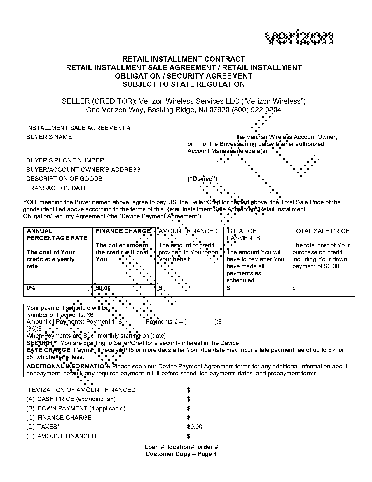 sample payment agreement contract