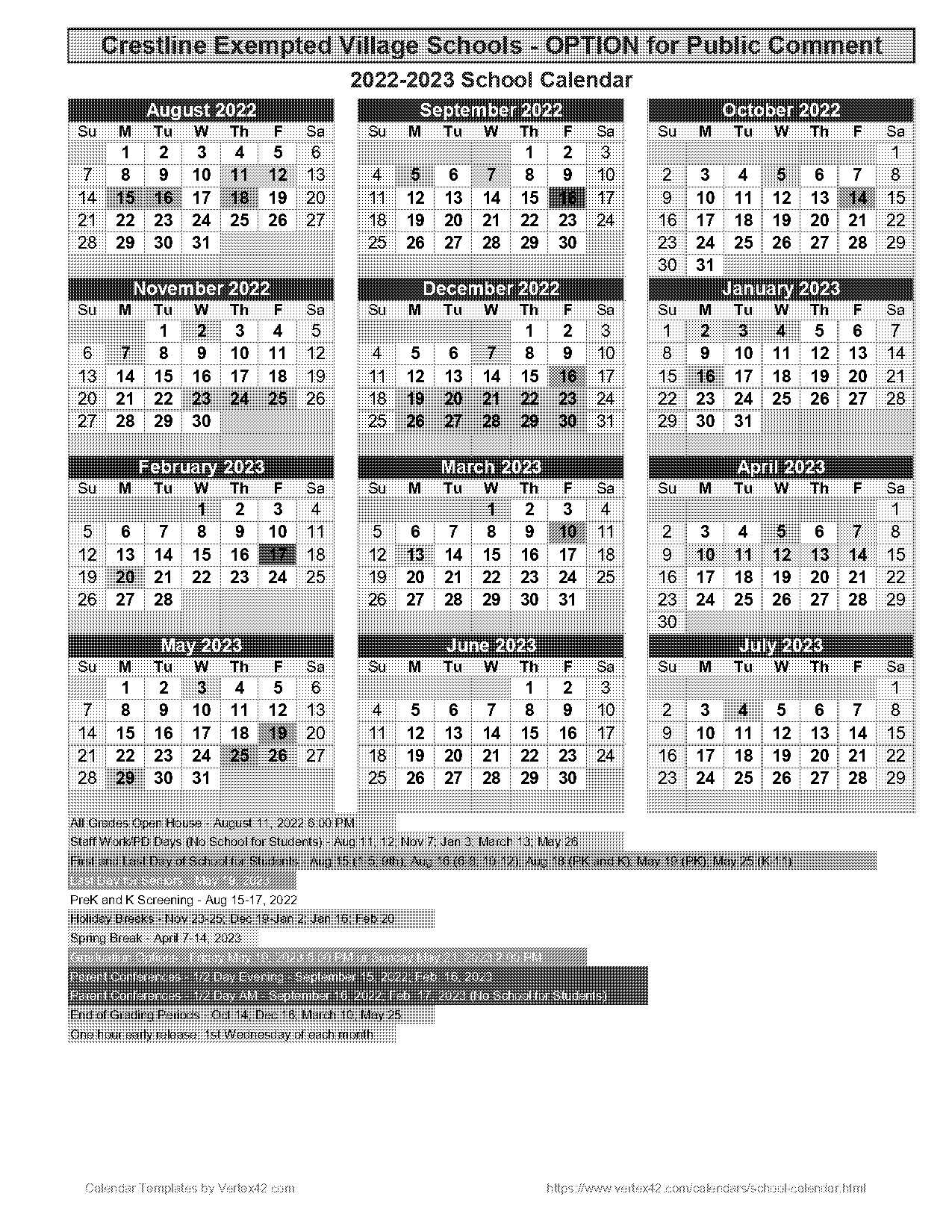 academic year calendar template excel