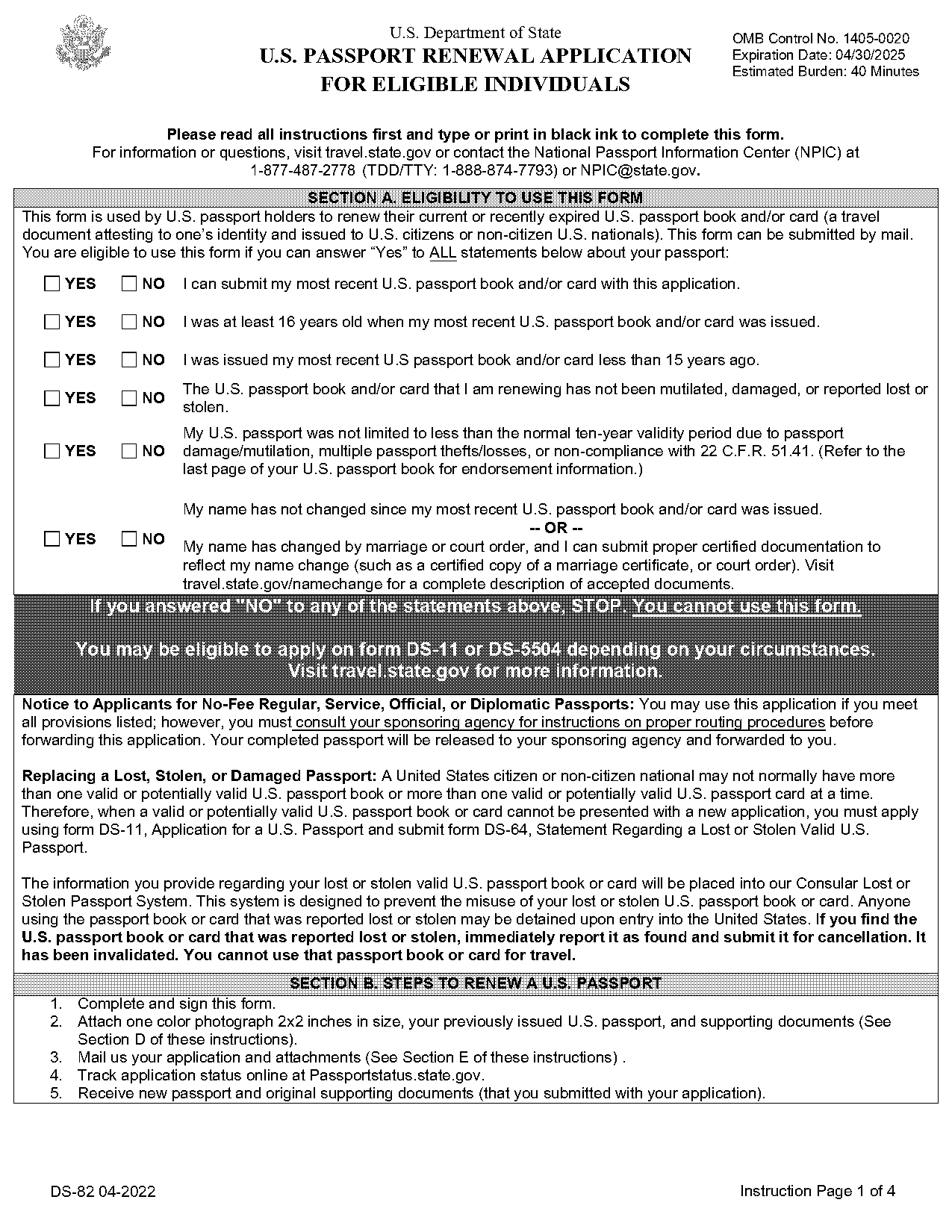 requirements for international passport renewal