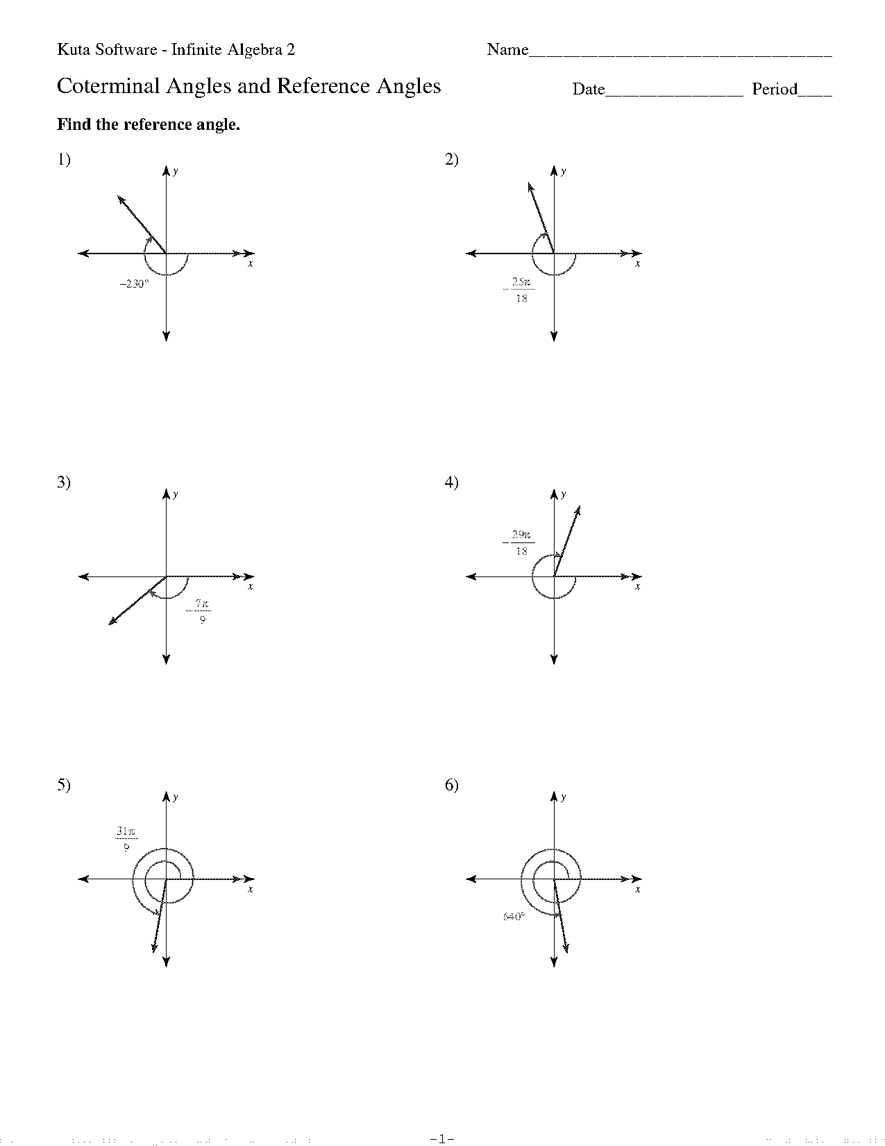 reference angle vs coterminal angle