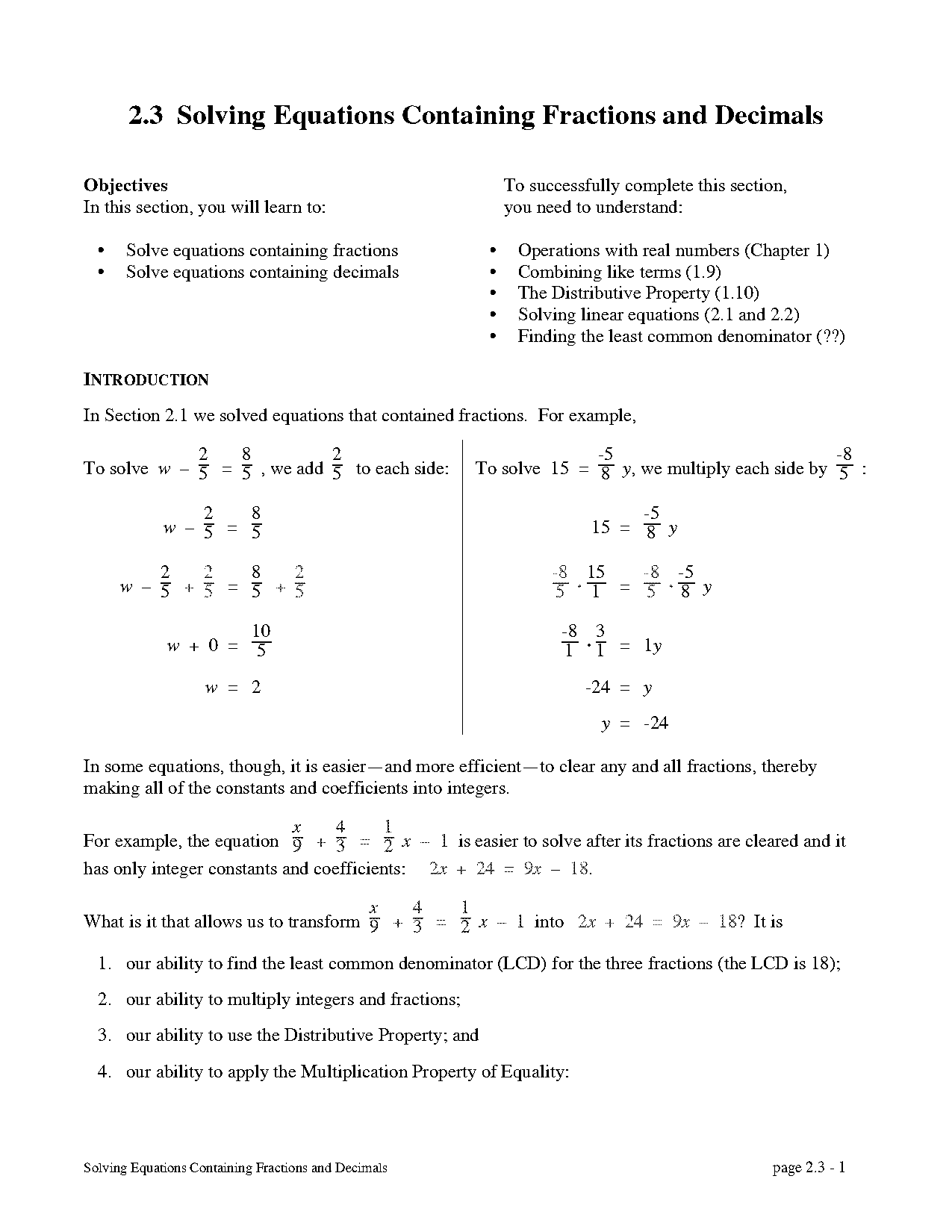 solving inequalities with fractions worksheet