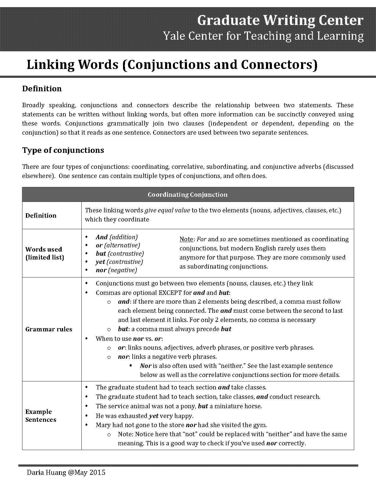 conjunction meaning types and examples