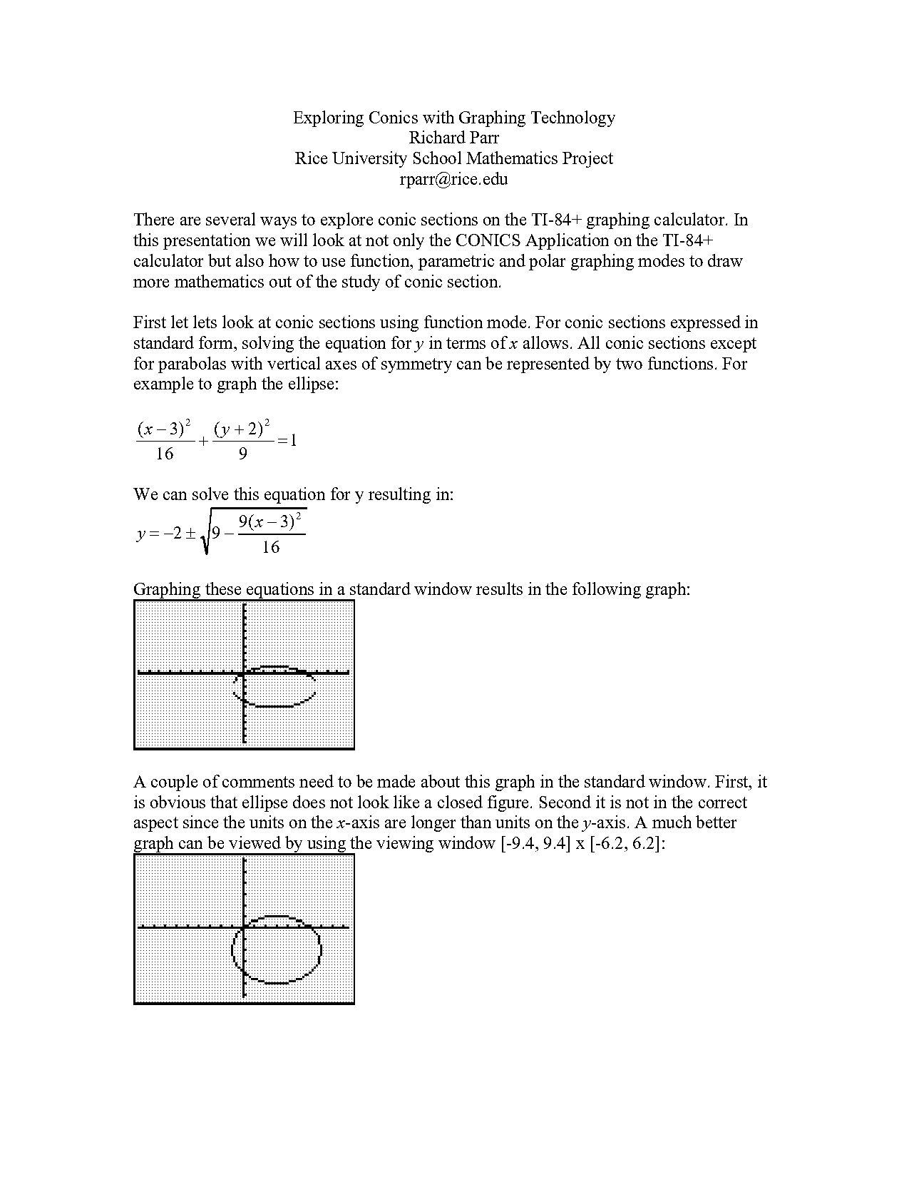 conic sections hyperbola standard form