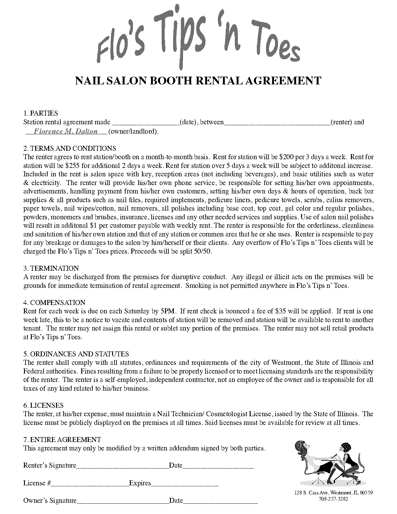 barbershop booth rent agreement