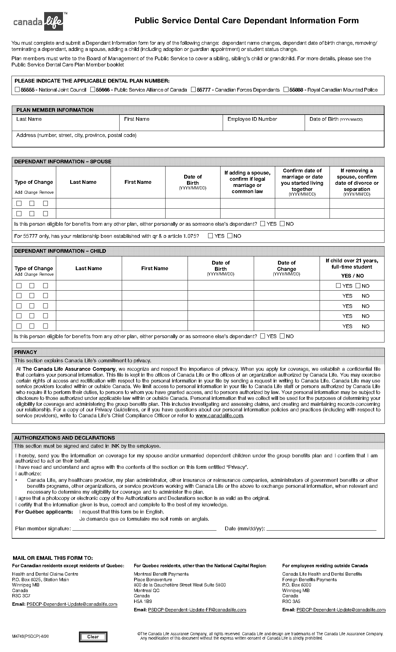 great west life insurance address change form