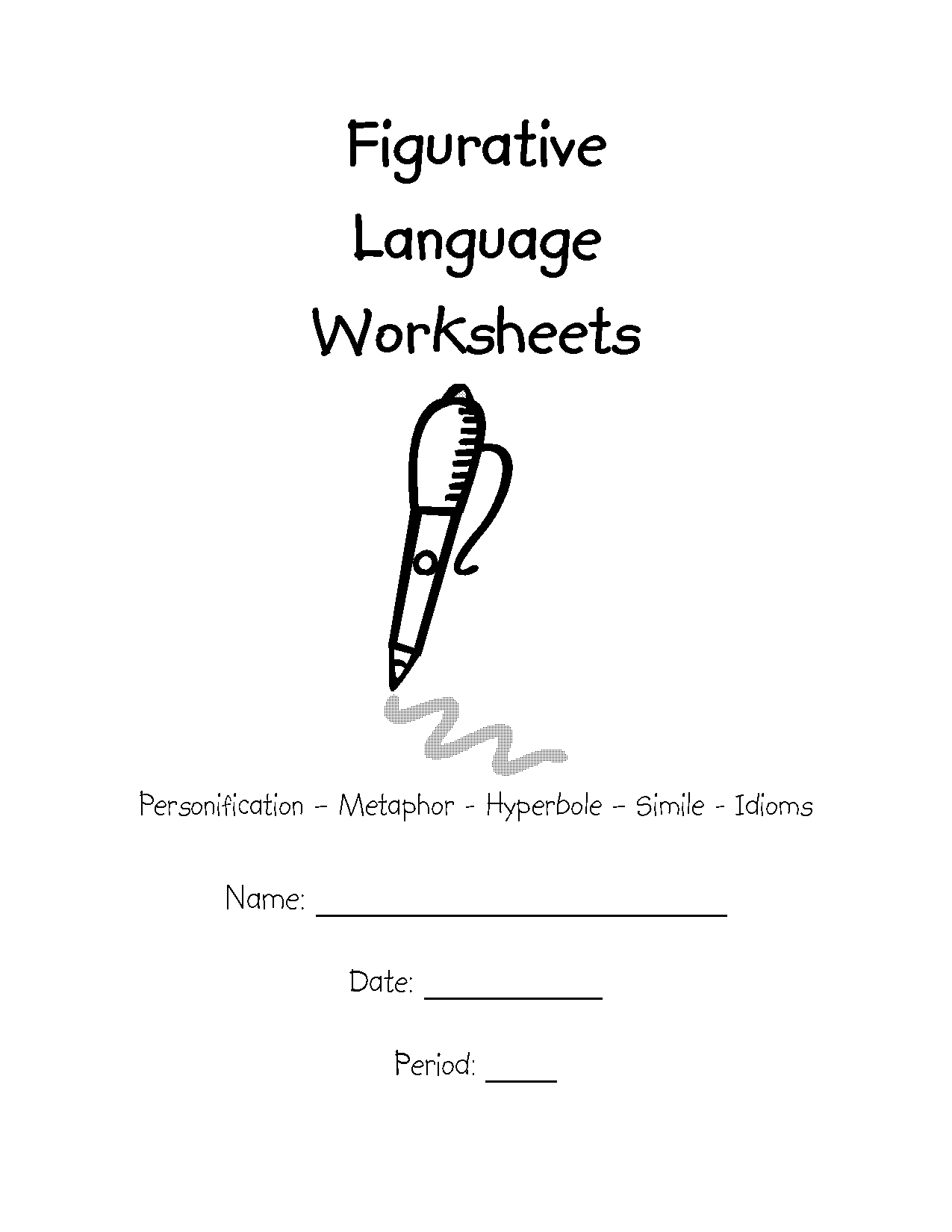 practice similes and metaphors worksheets