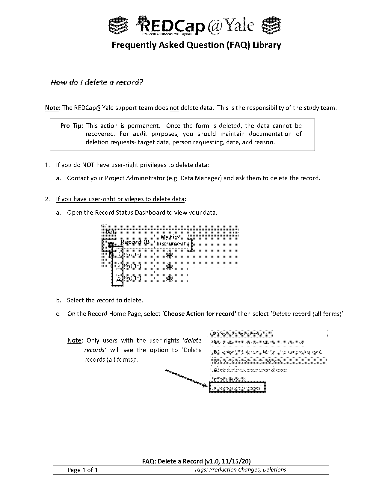 how to delete a record in database using c