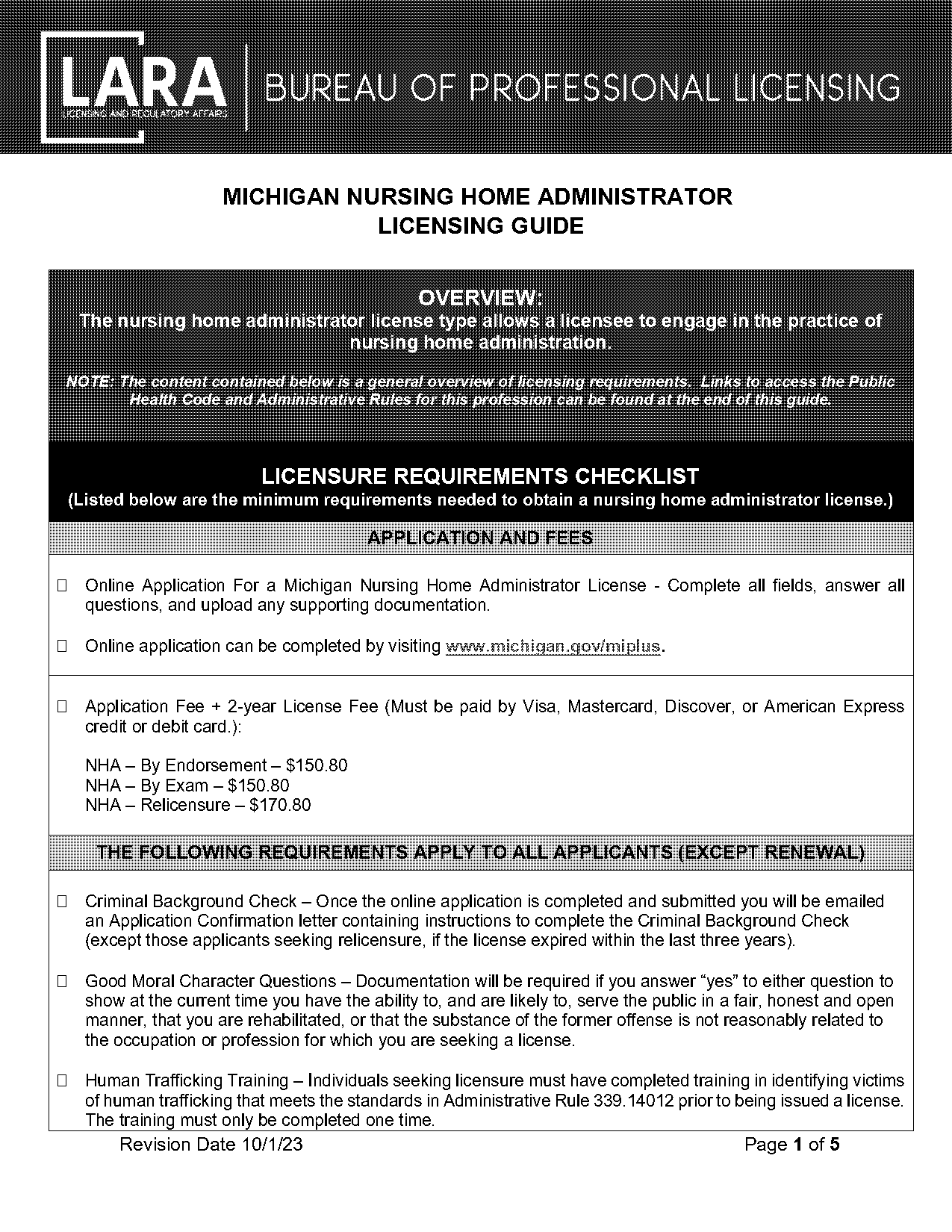 nursing home administrator license requirements by state