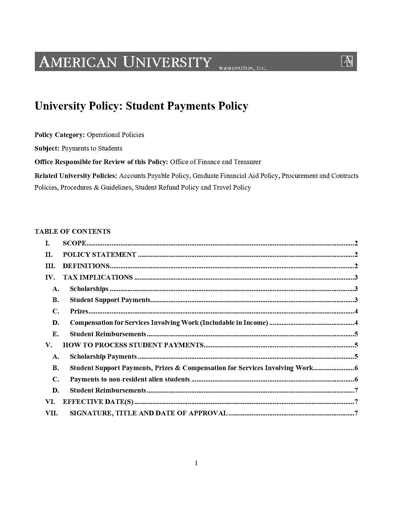 american university student activities financial request form