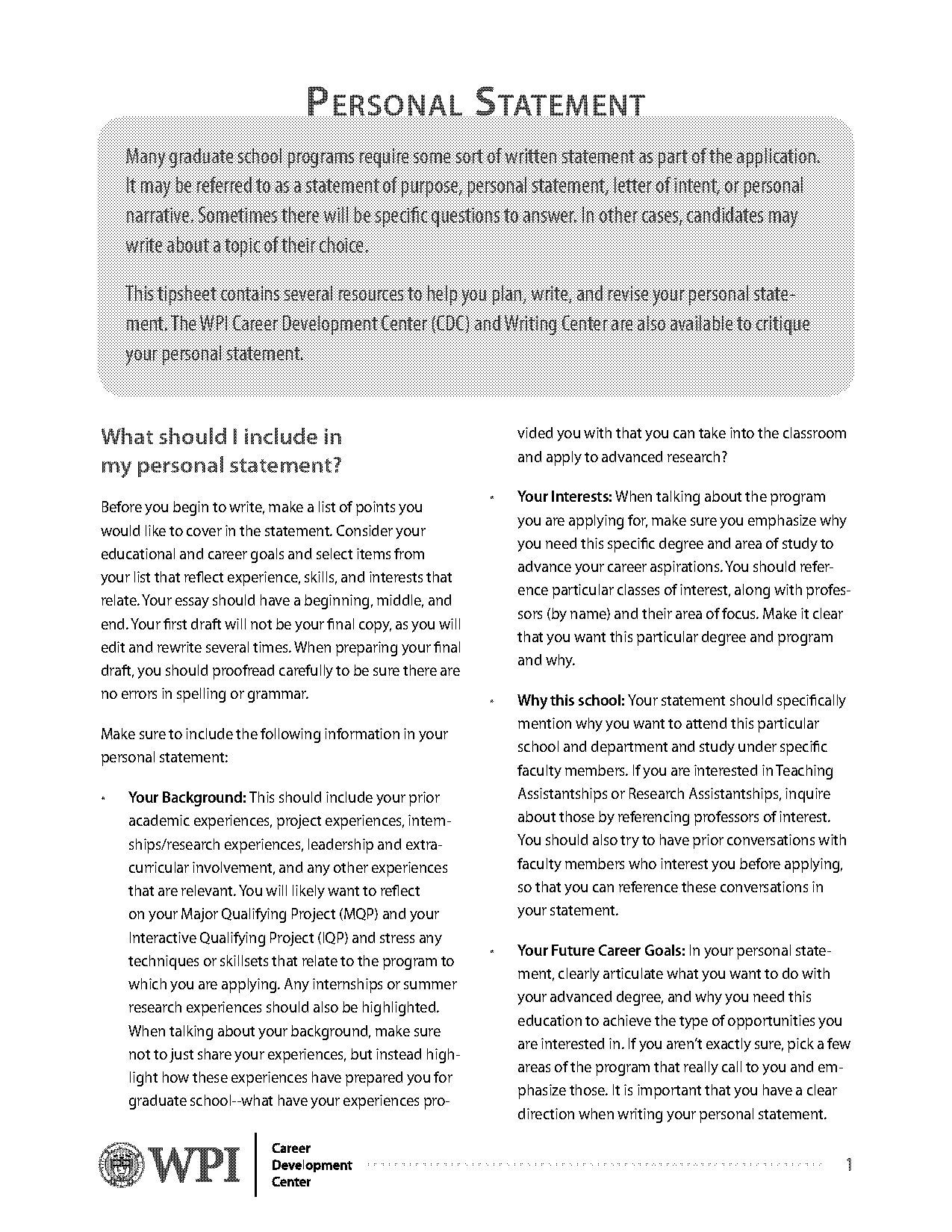 data analysis personal statement