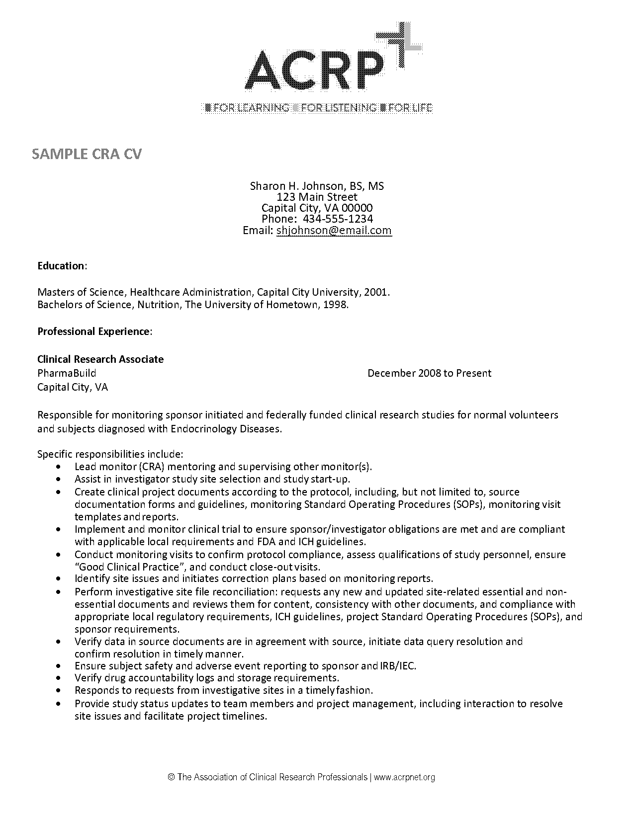 job description resume examples