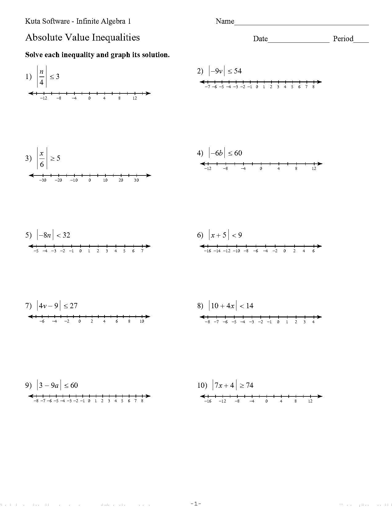 solving inequalities with fractions worksheet