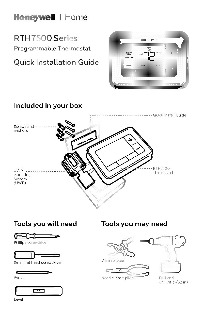 honeywell touchscreen thermostat installation manual