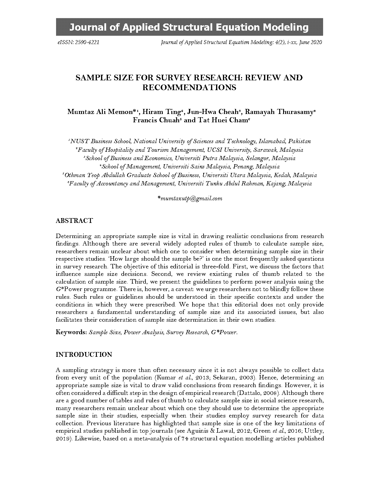 sample size calculation for survey study