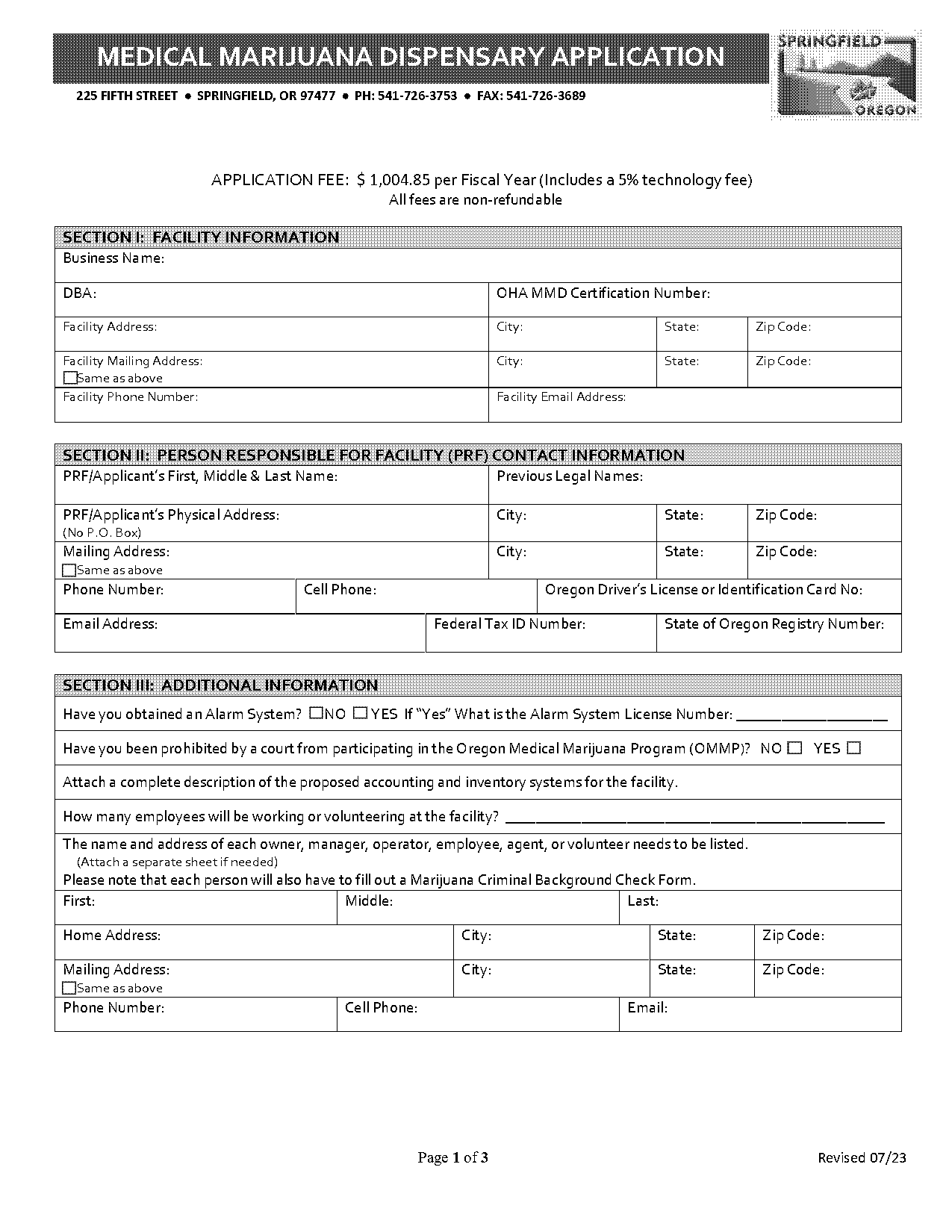 medical marijuana dispensary application oregon