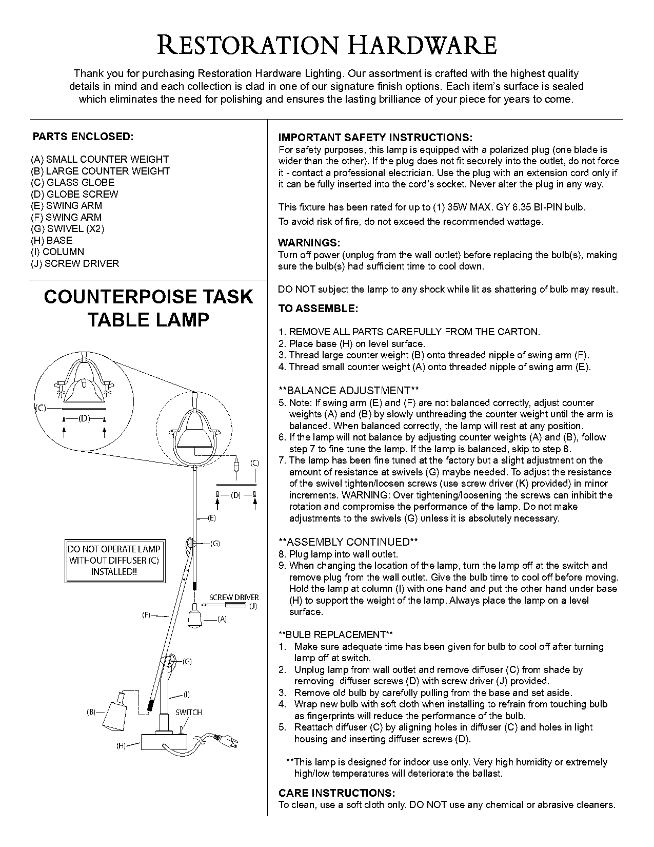 fixing a table lamp