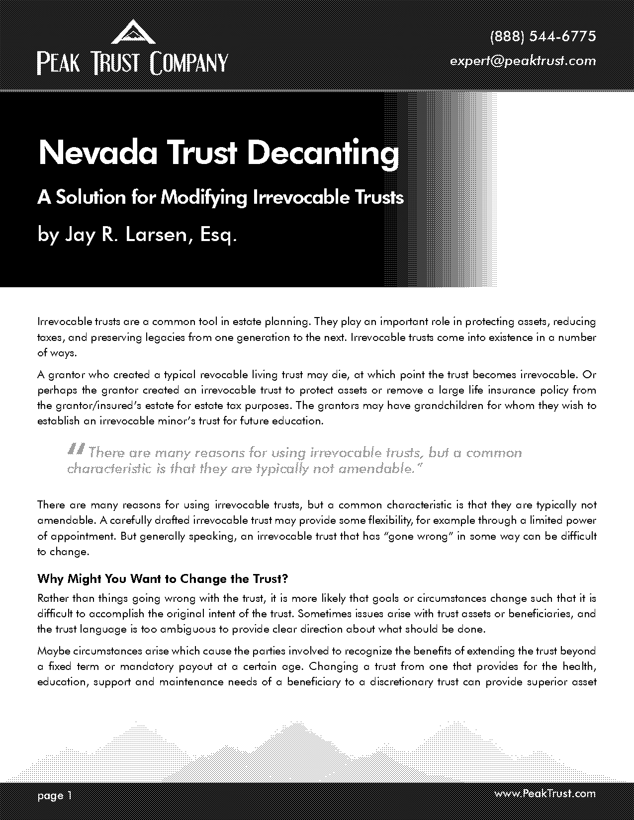 nevada irrevocable trust requirements