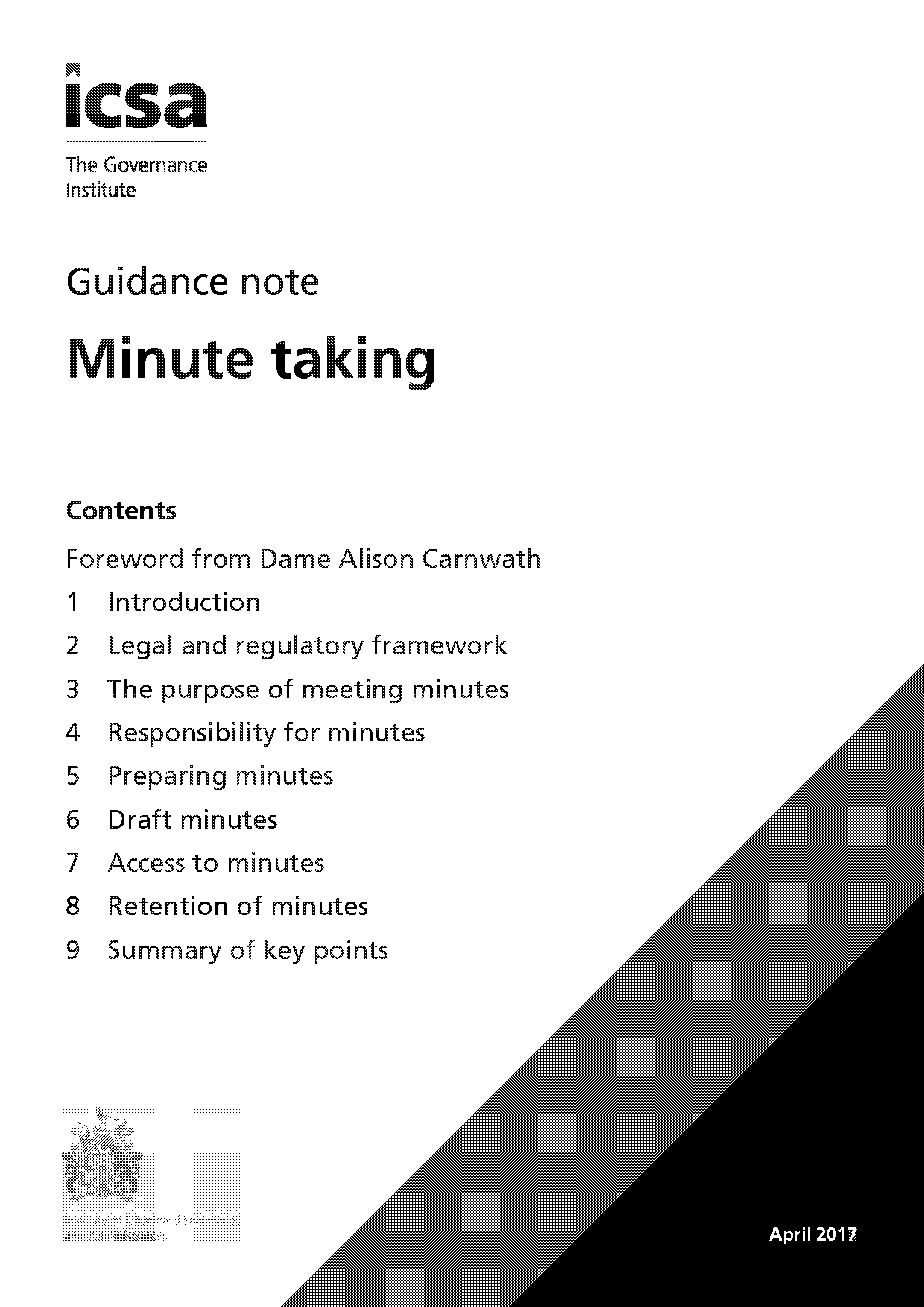 good practice guide minute taking