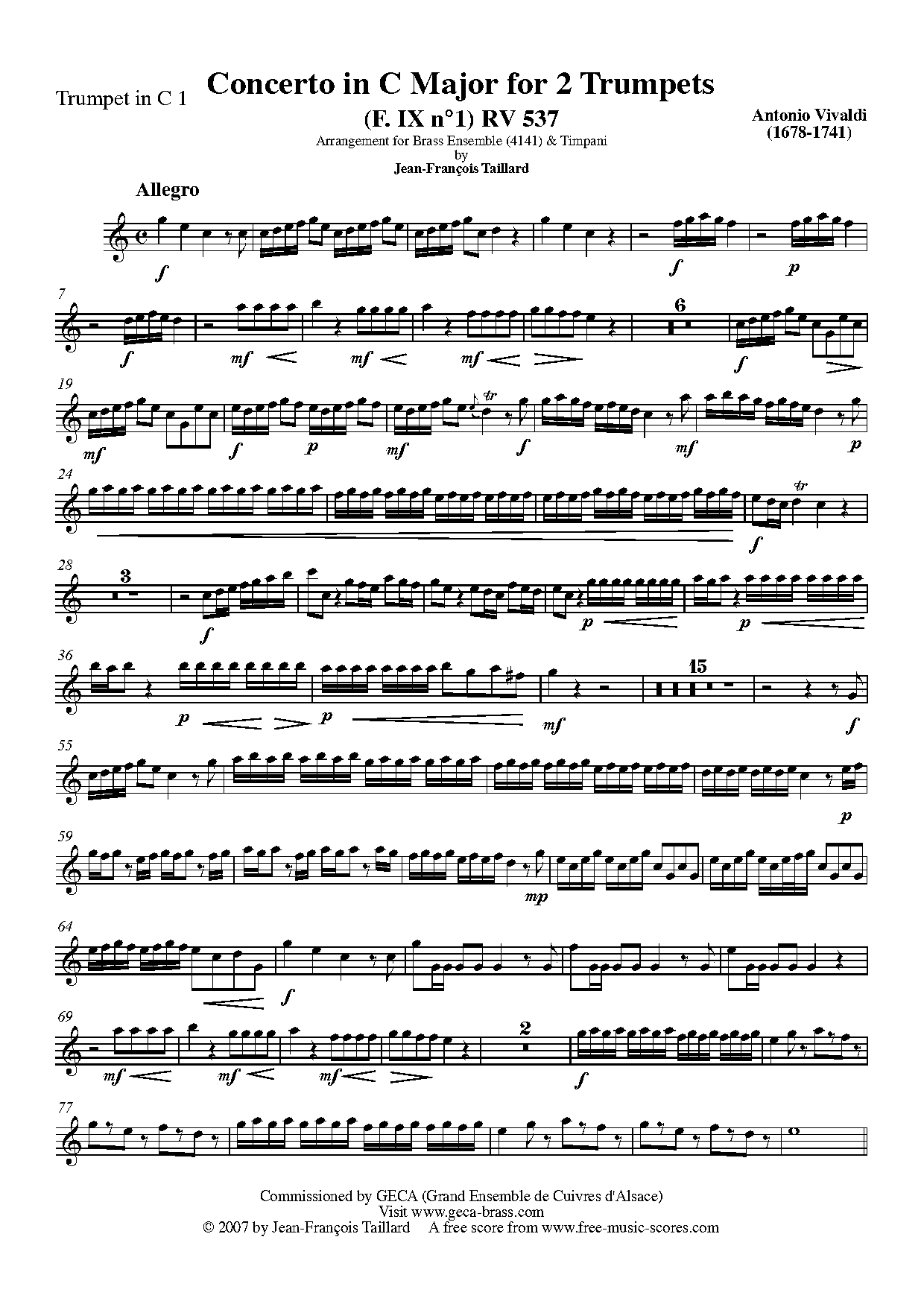 haydn trumpet concerto free sheet music pdf