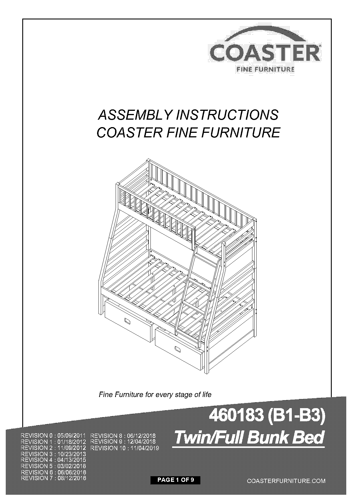 coaster furniture bunk bed instructions