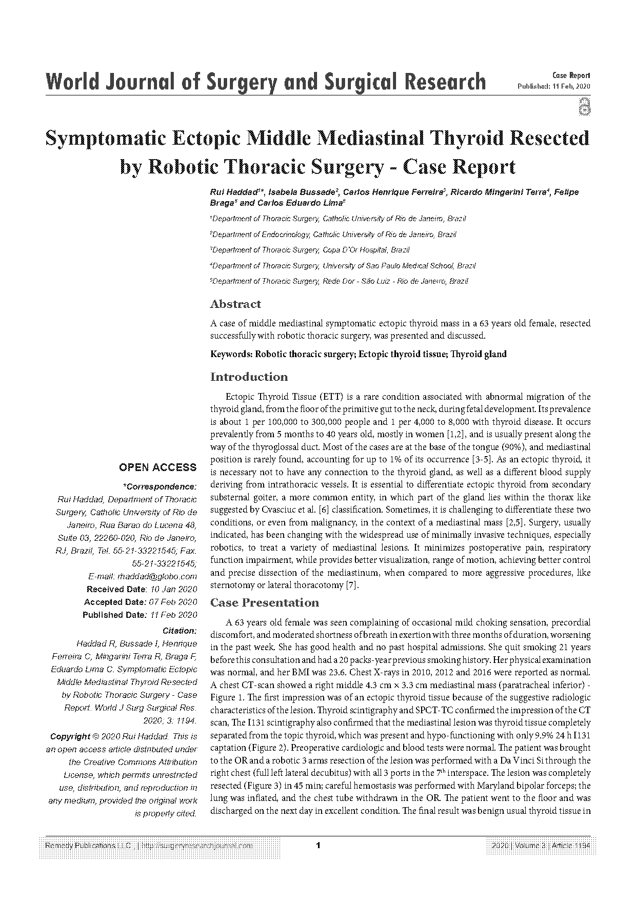 world journal of surgery case report