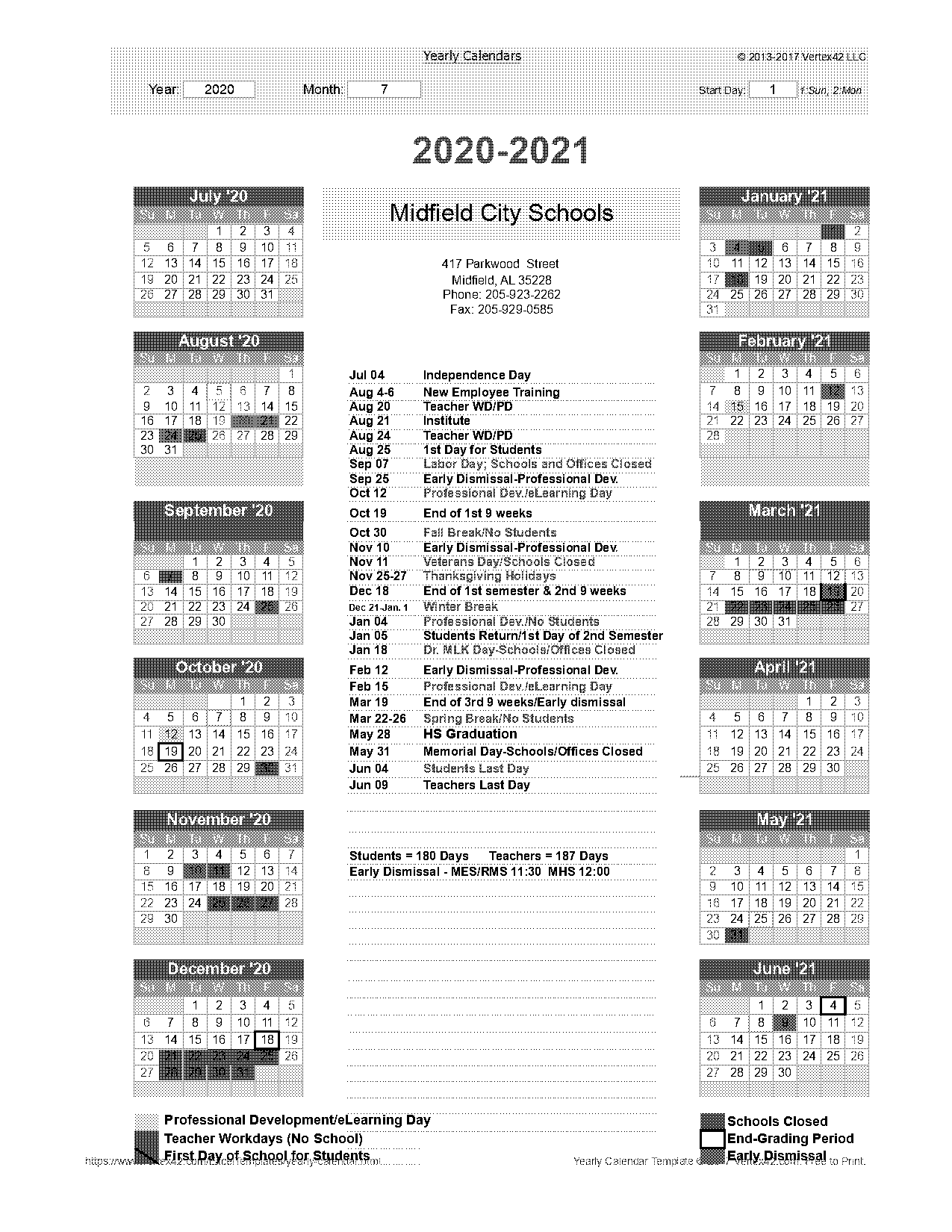 academic year calendar template excel