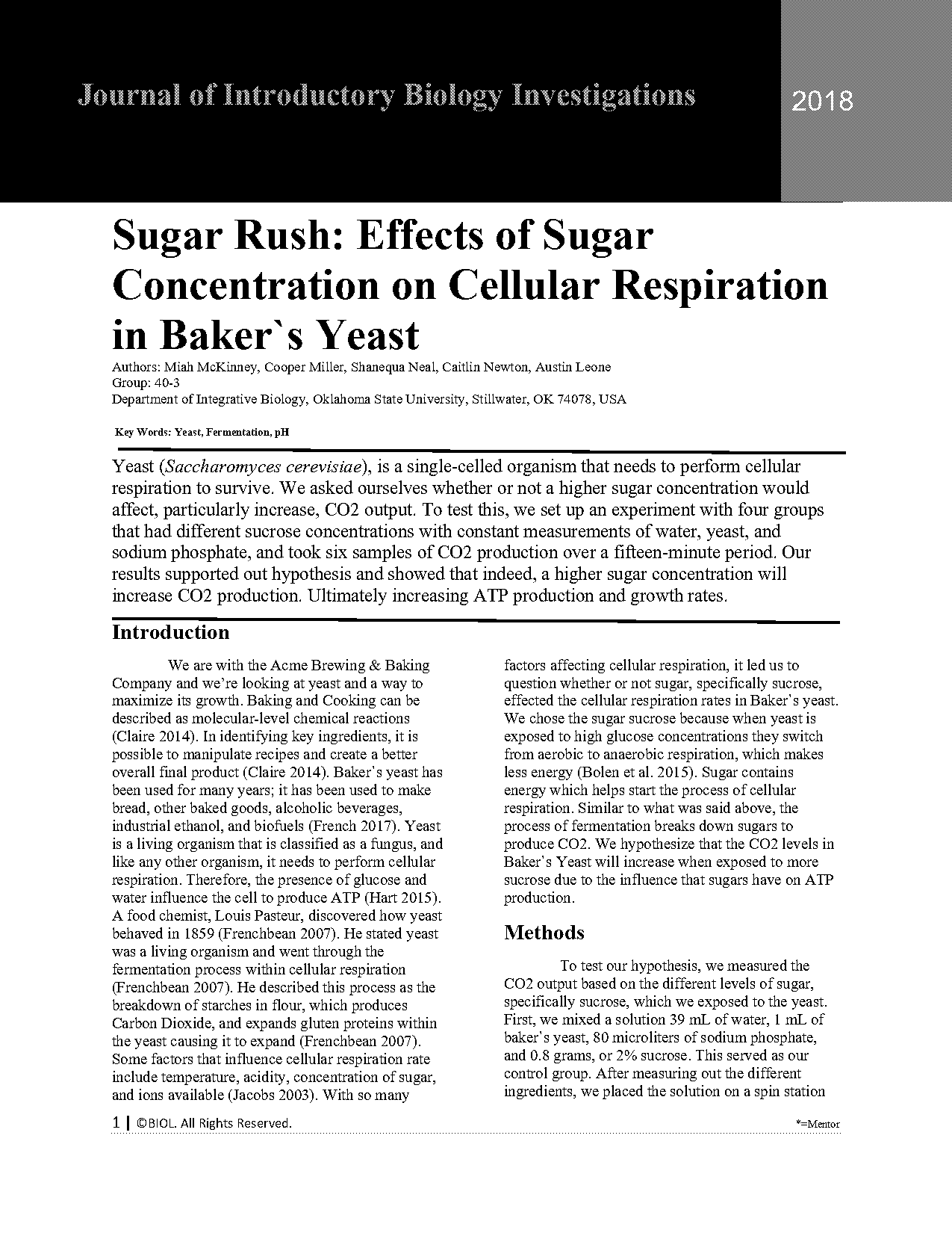 cellularrespiration lab report conclusion