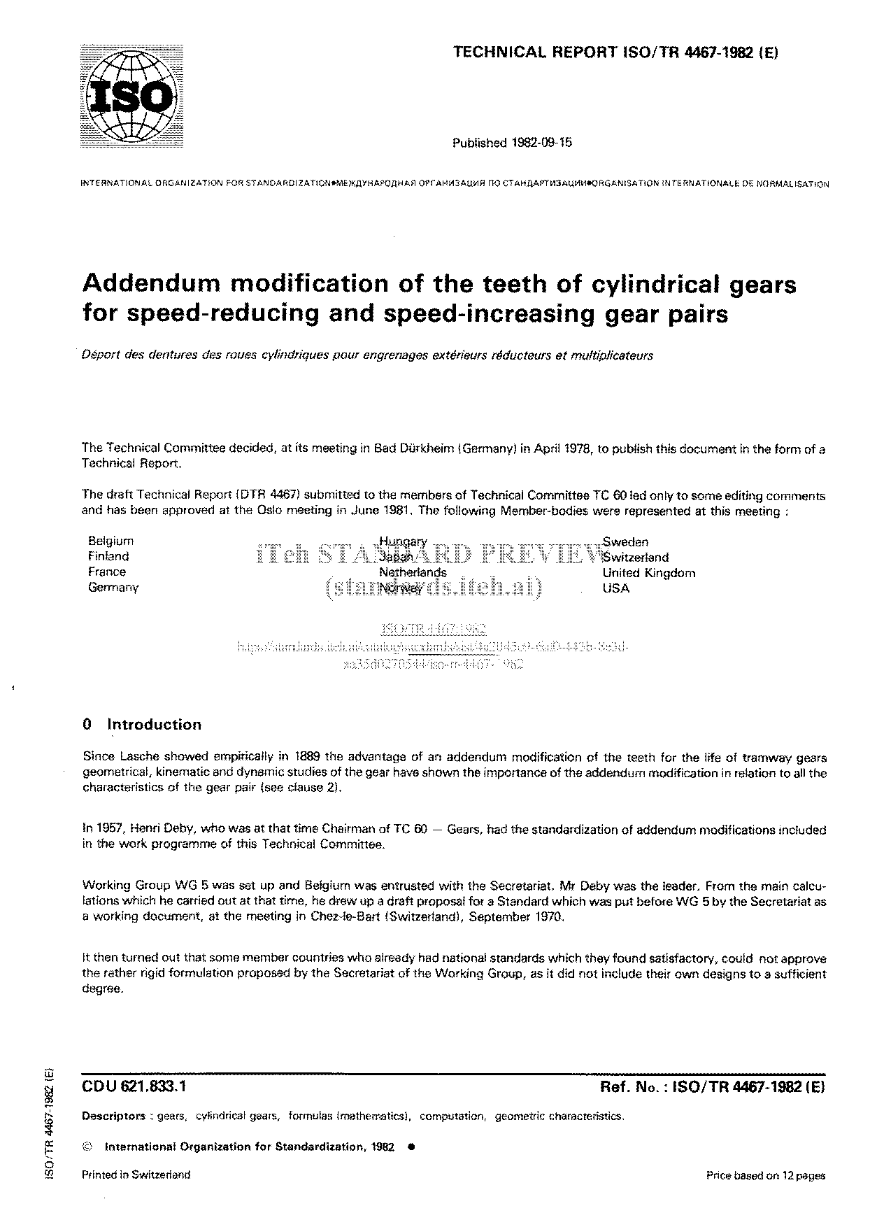 addendum modification in gears