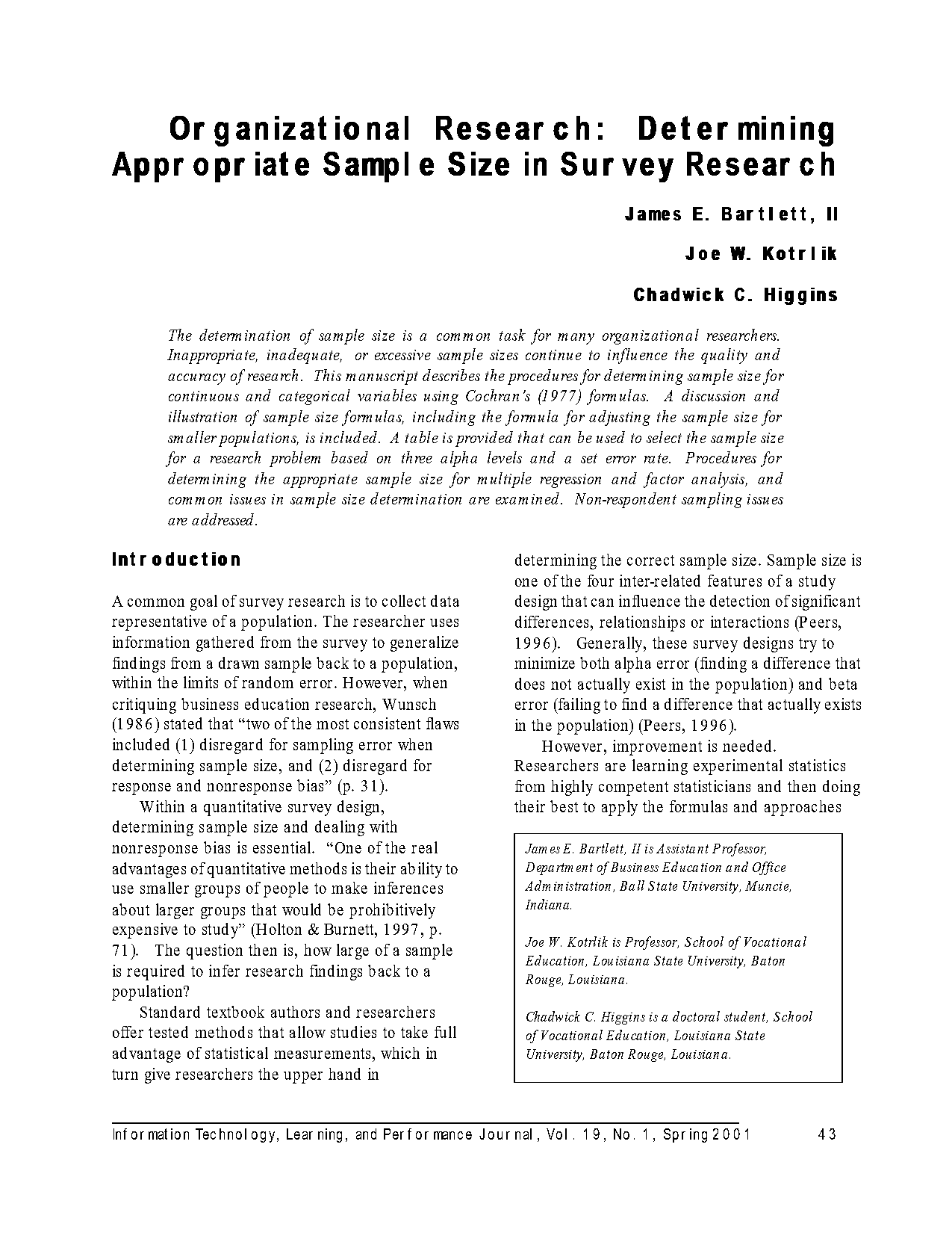 sample size calculation for survey study