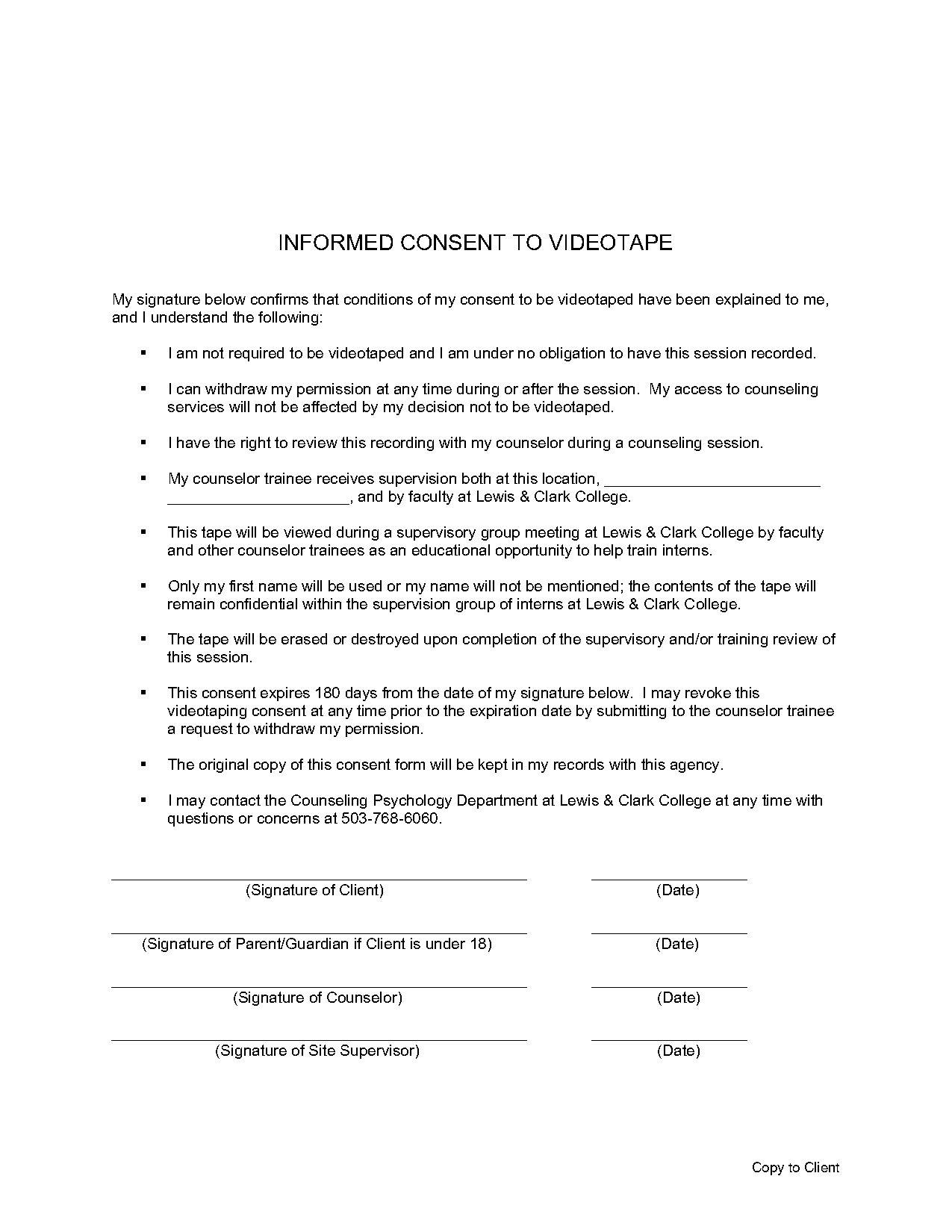 informed consent form for videotaping