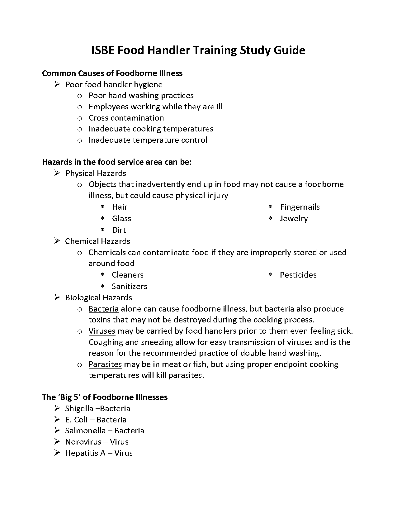 nyc food handlers study guide pdf