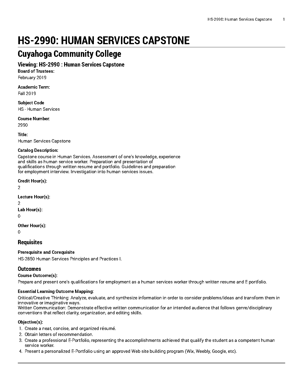 objective for resume in human services