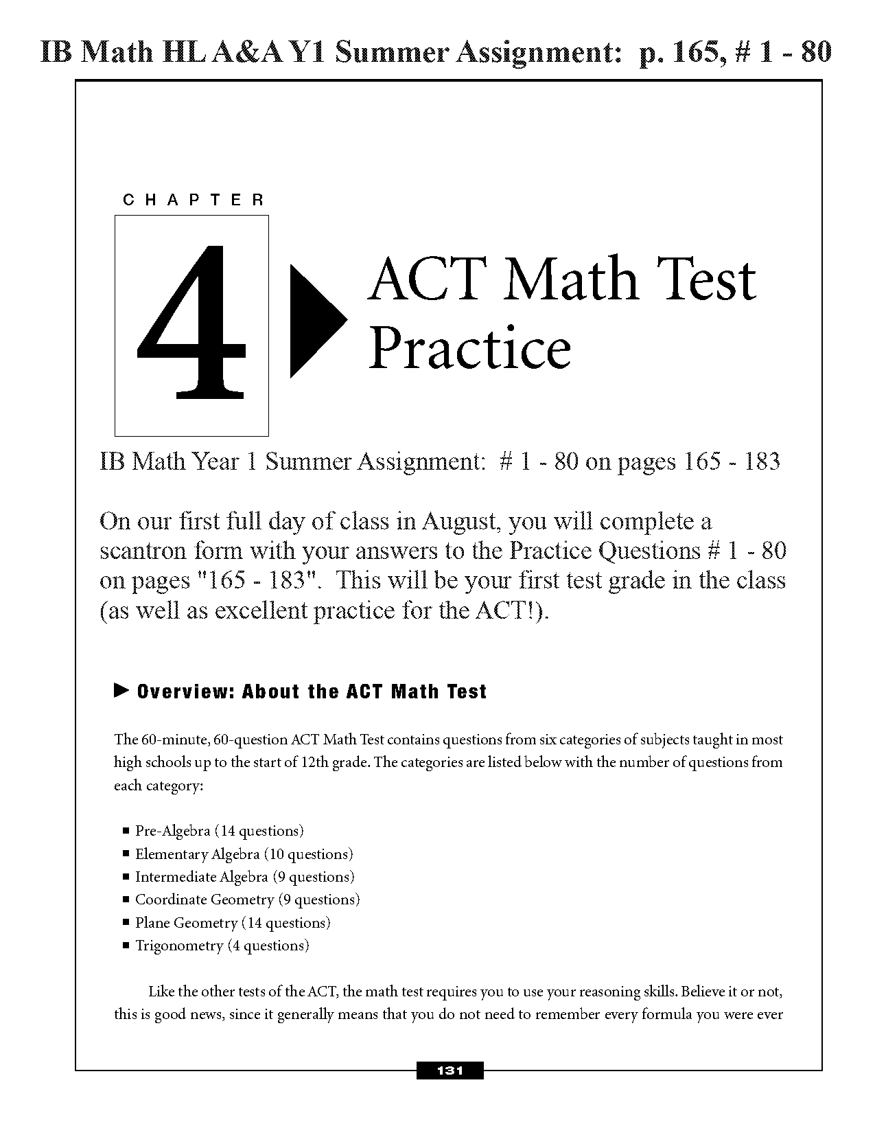 printable act math practice test