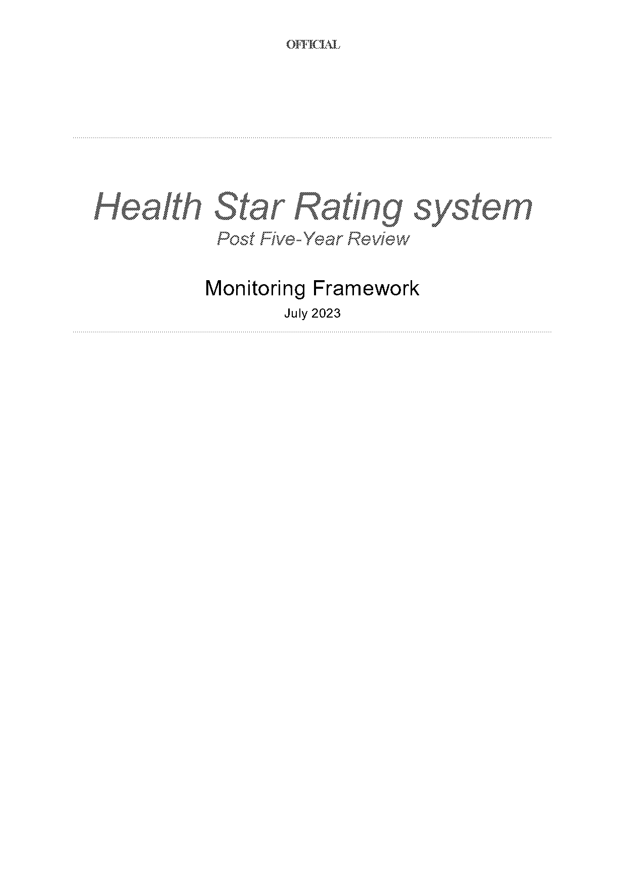 health star rating evaluation