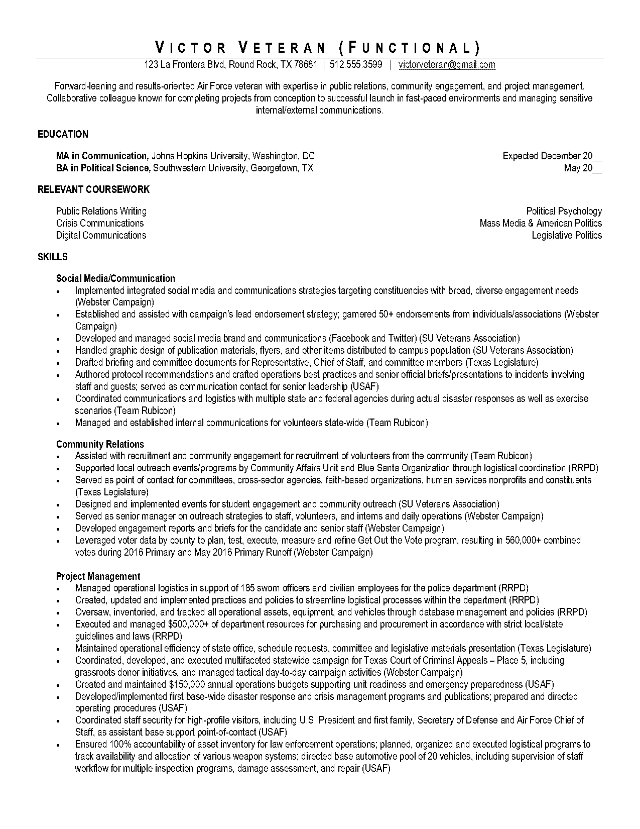 air force emergency management resume