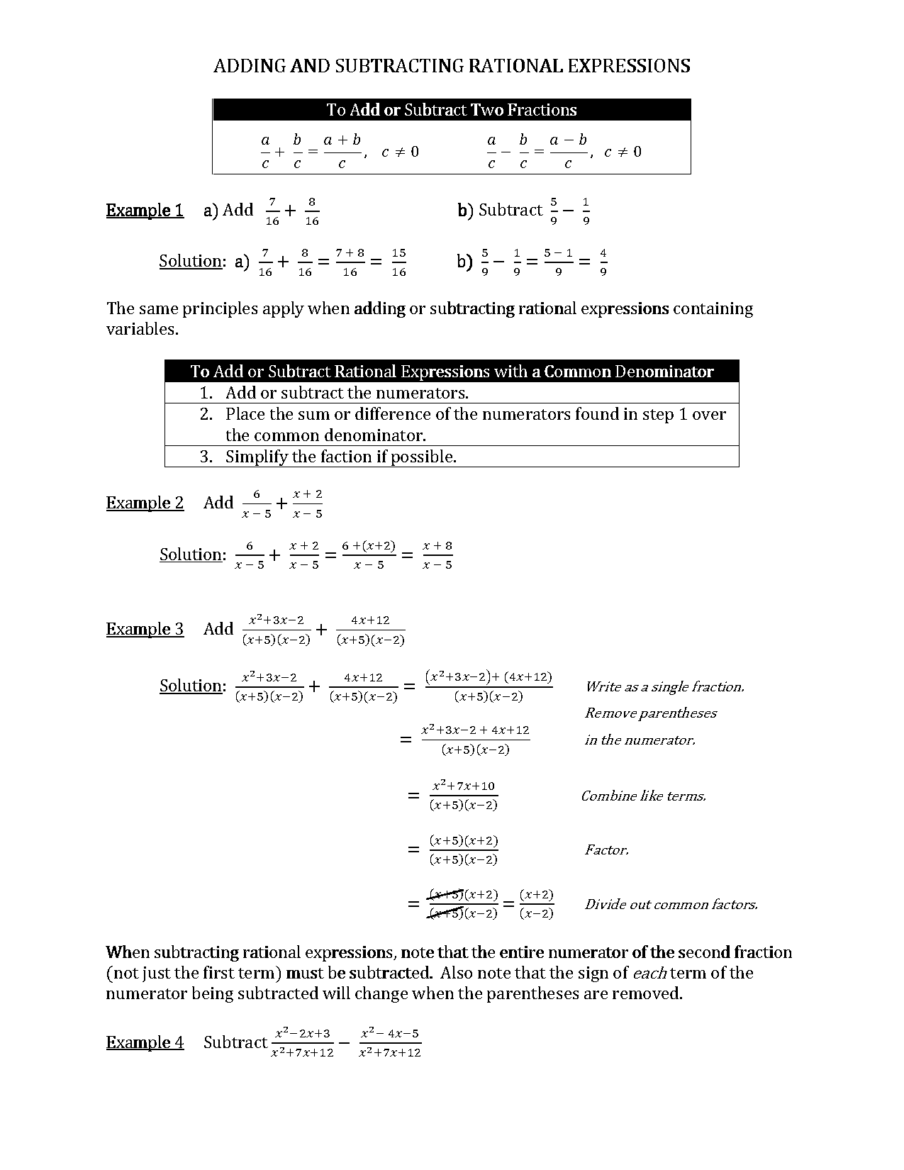 fractions addition with unlike denominators worksheets