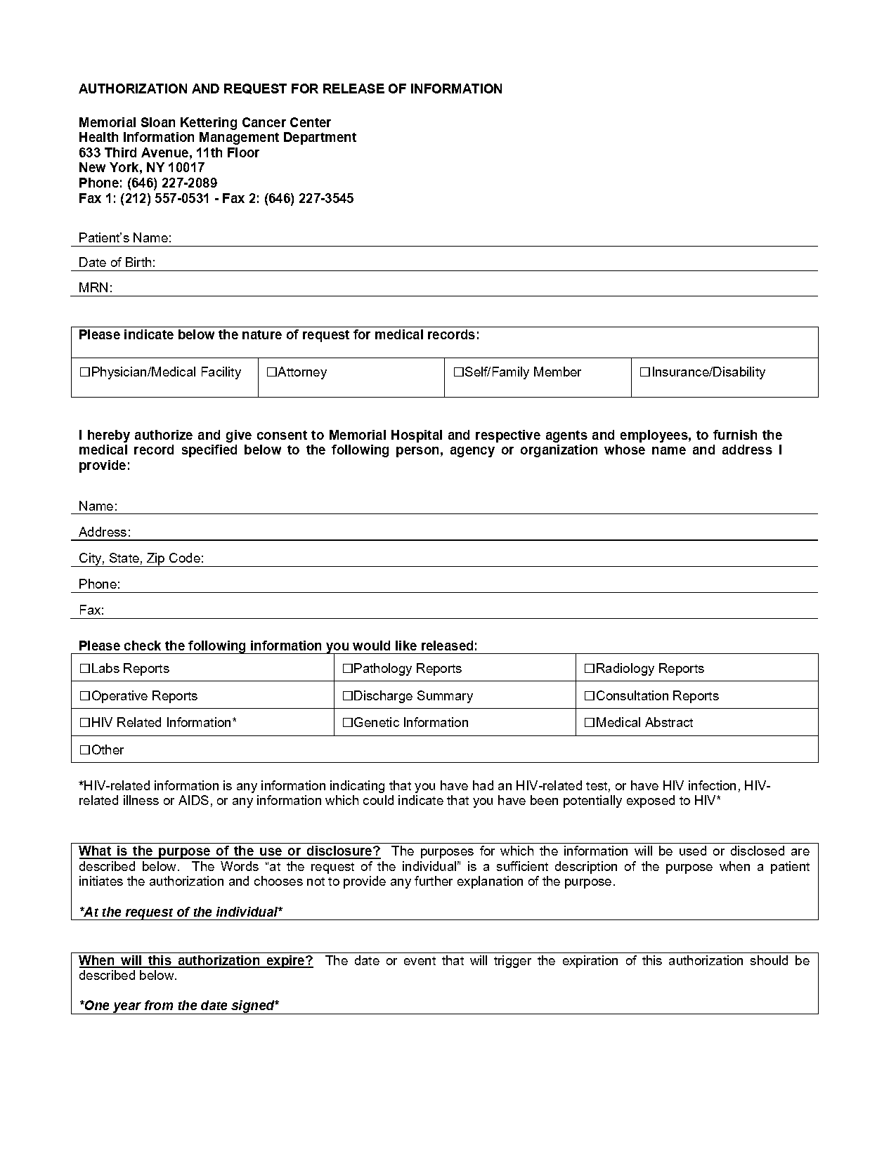 ny presbyterian authorization form