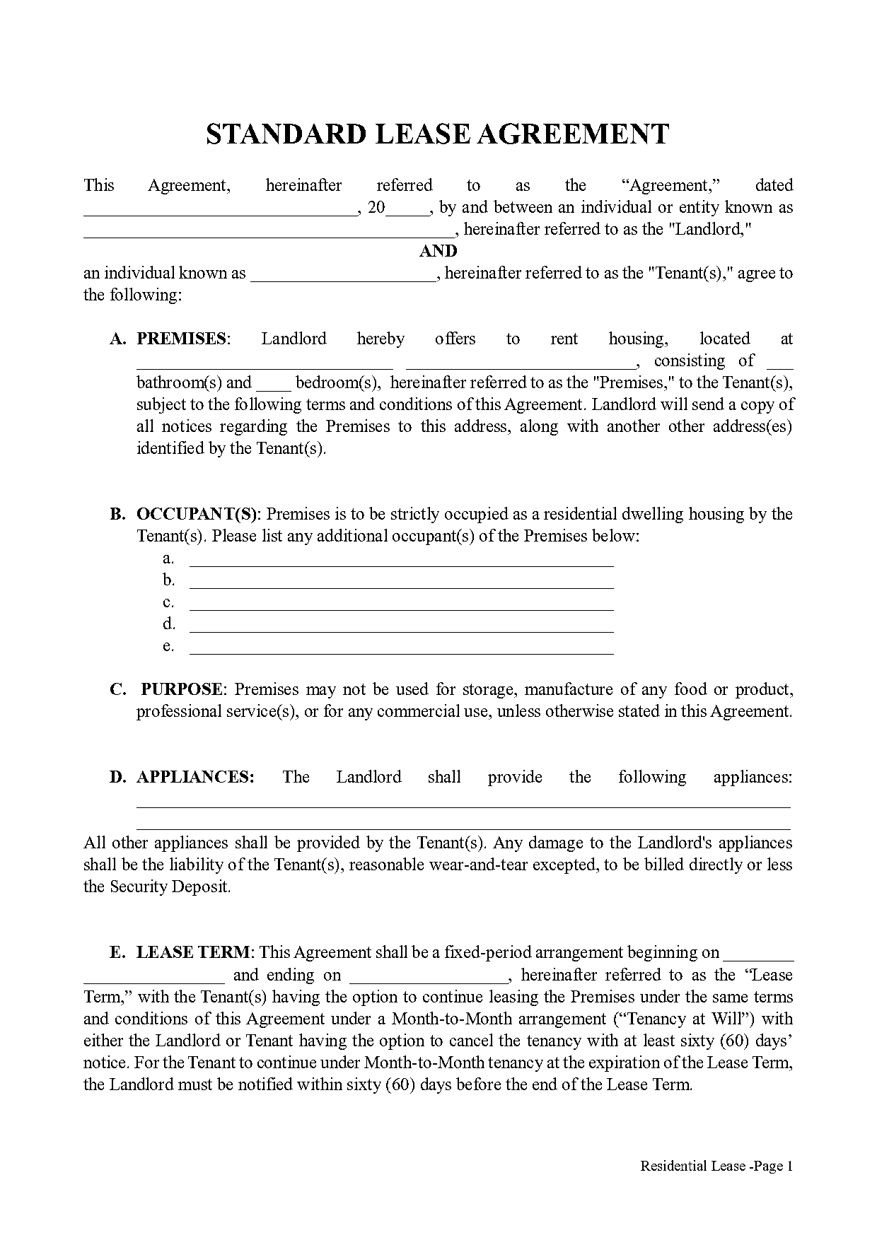 house rental agreement sample pdf