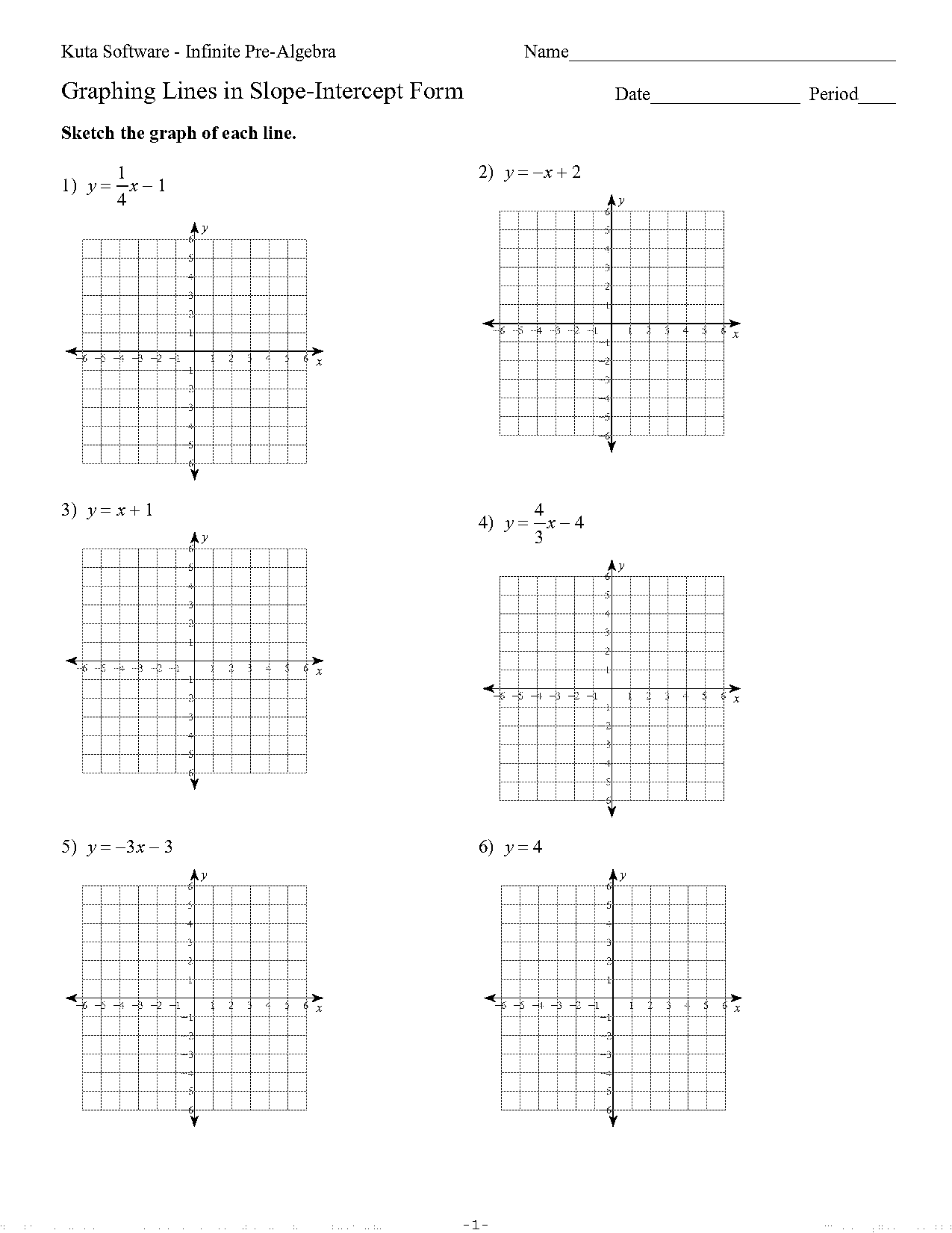 graphing lines in all forms worksheet