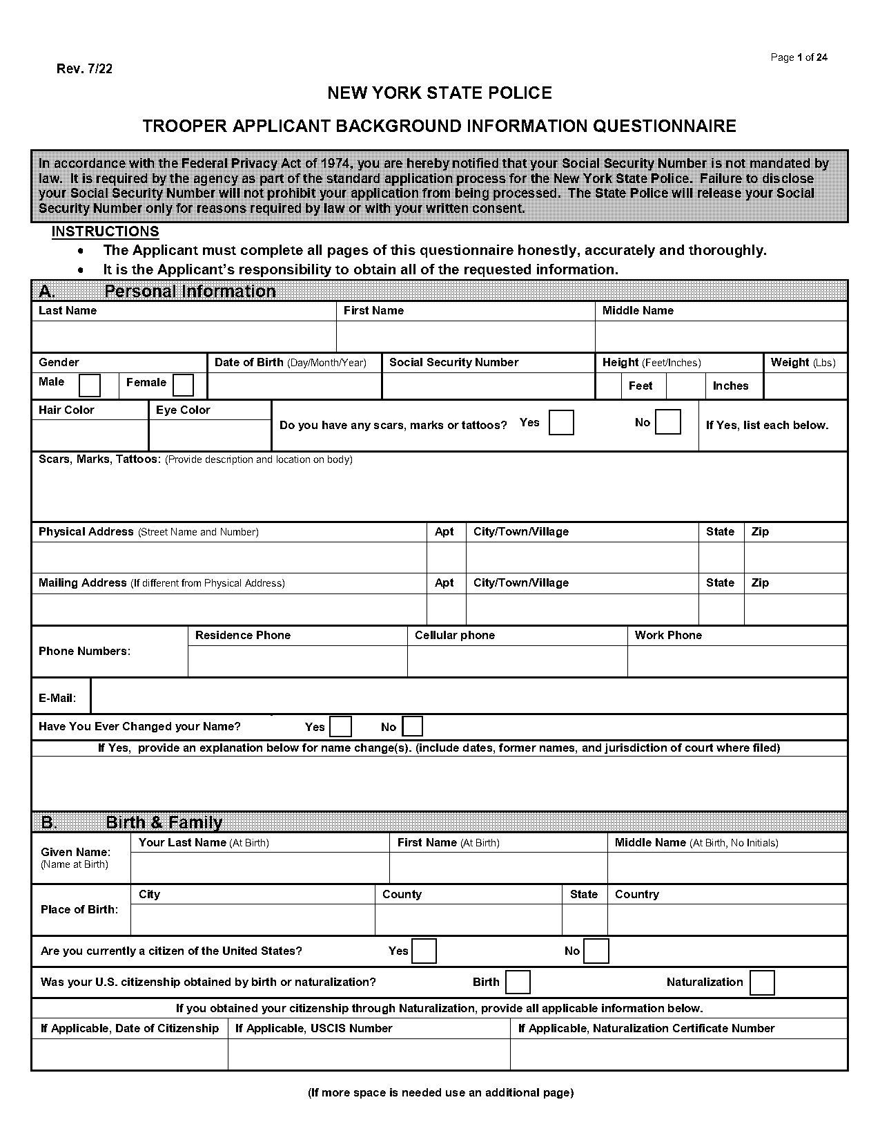 state trooper application process