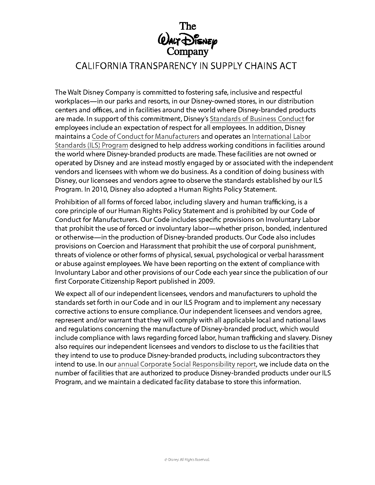 what is the california transparency in supply chains act