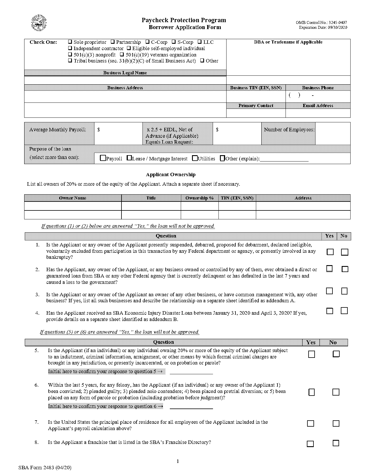 application to government official sample