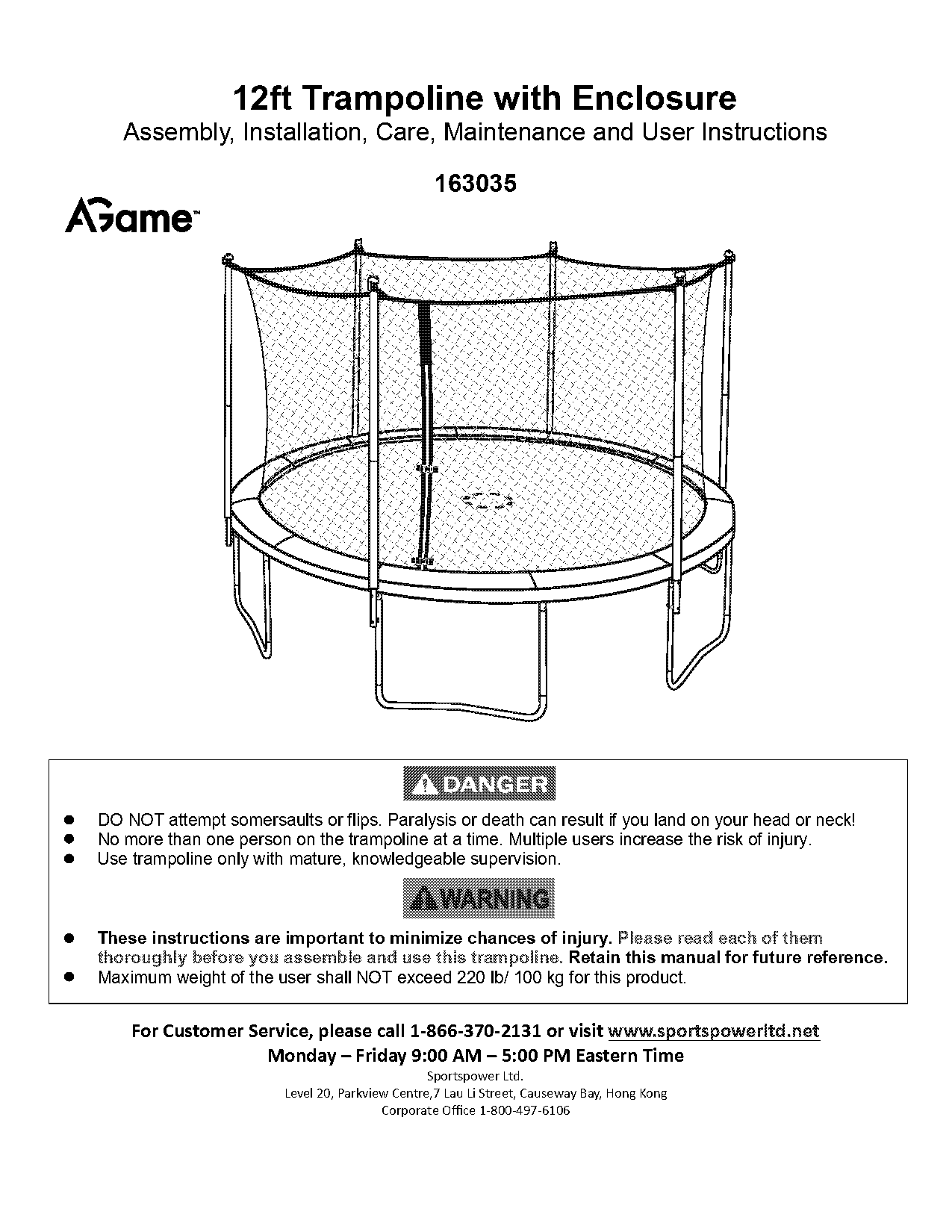 power trampoline assembly instructions