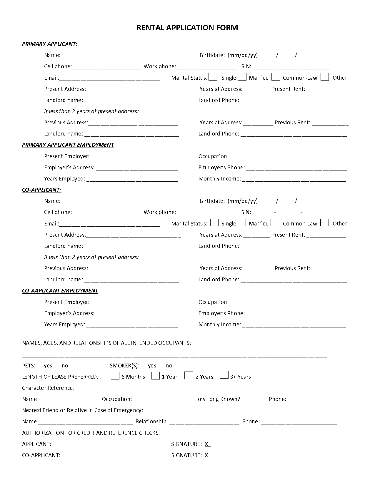 free rental application pdf fillable