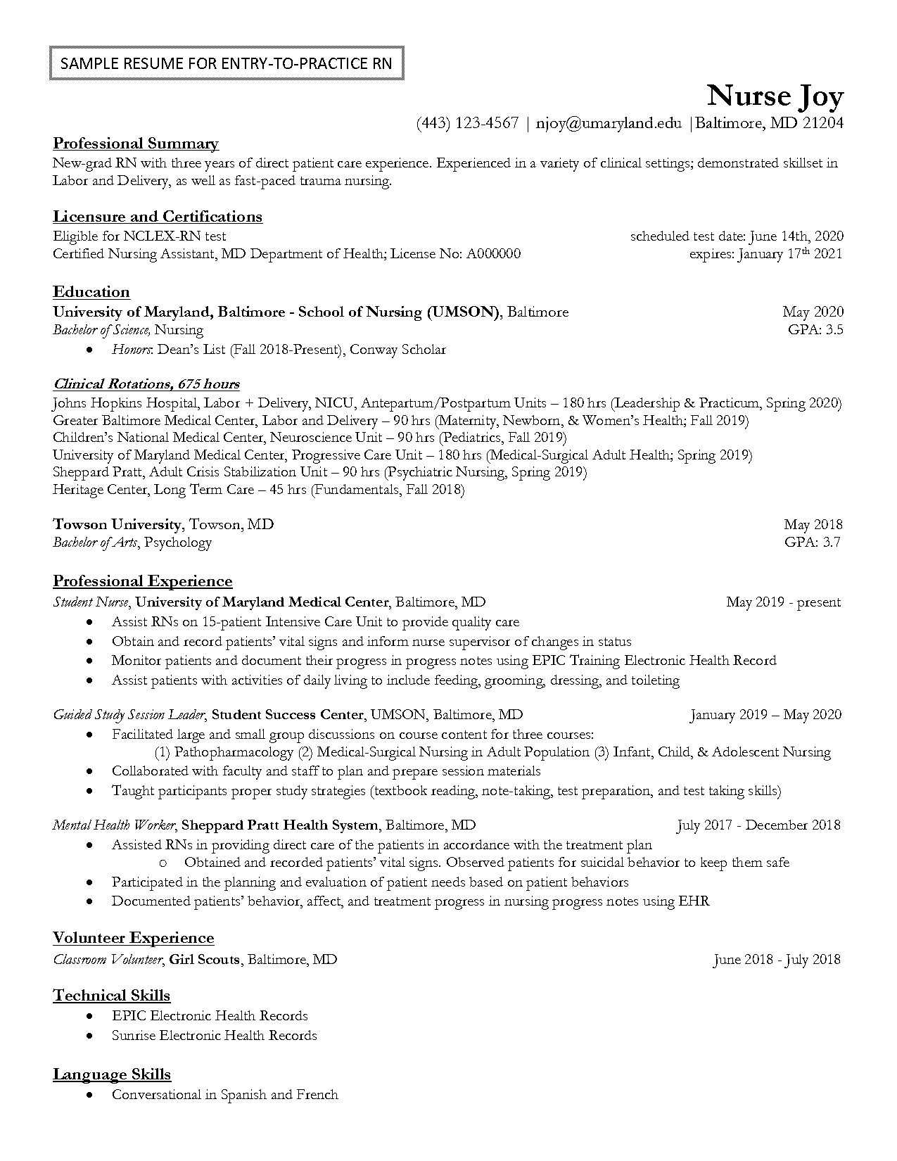 clinical medical assistant entry level resume