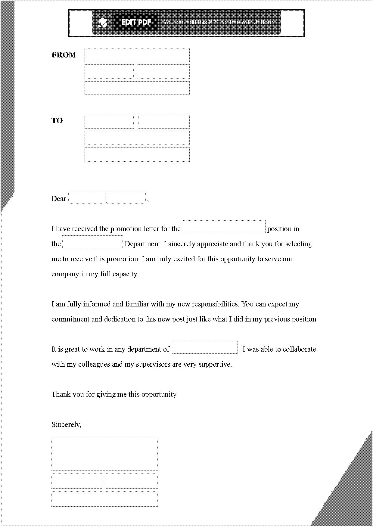 sample thank you letter for job promotion