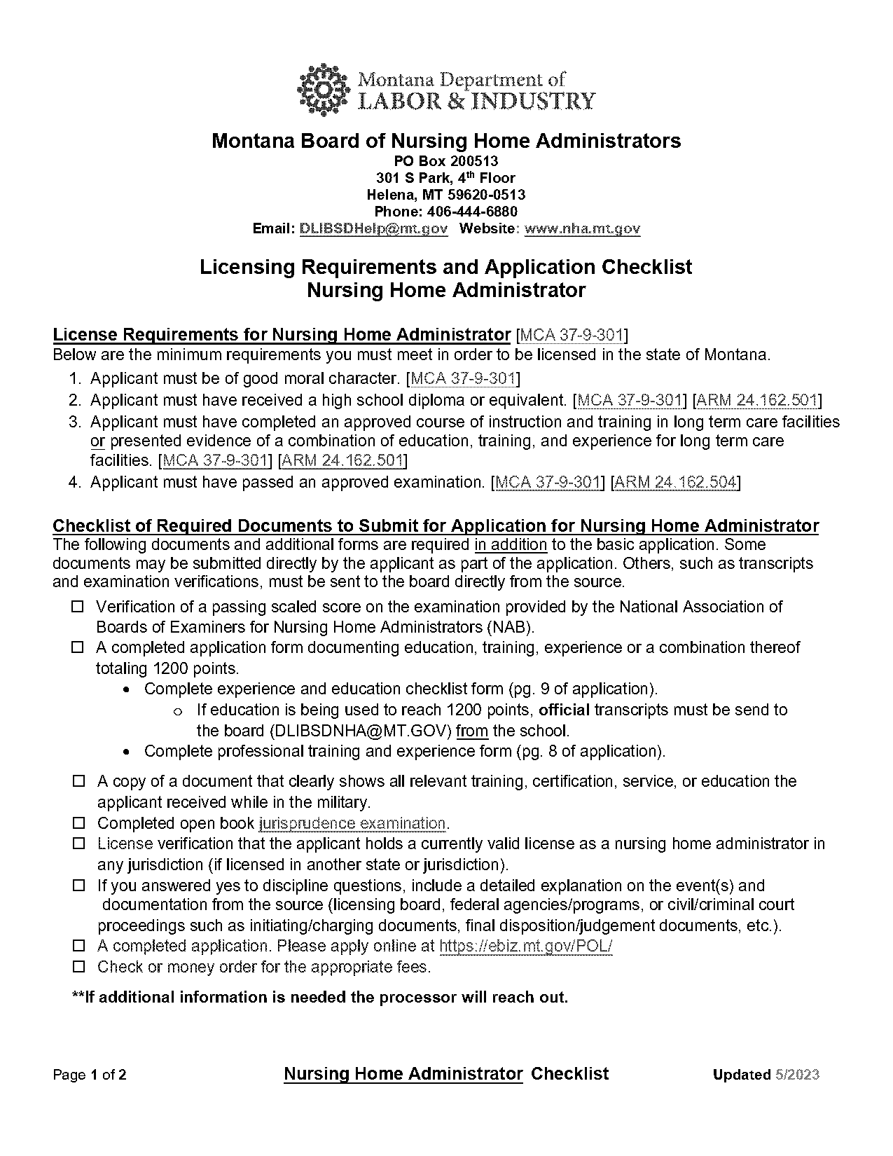 nursing home administrator license requirements by state