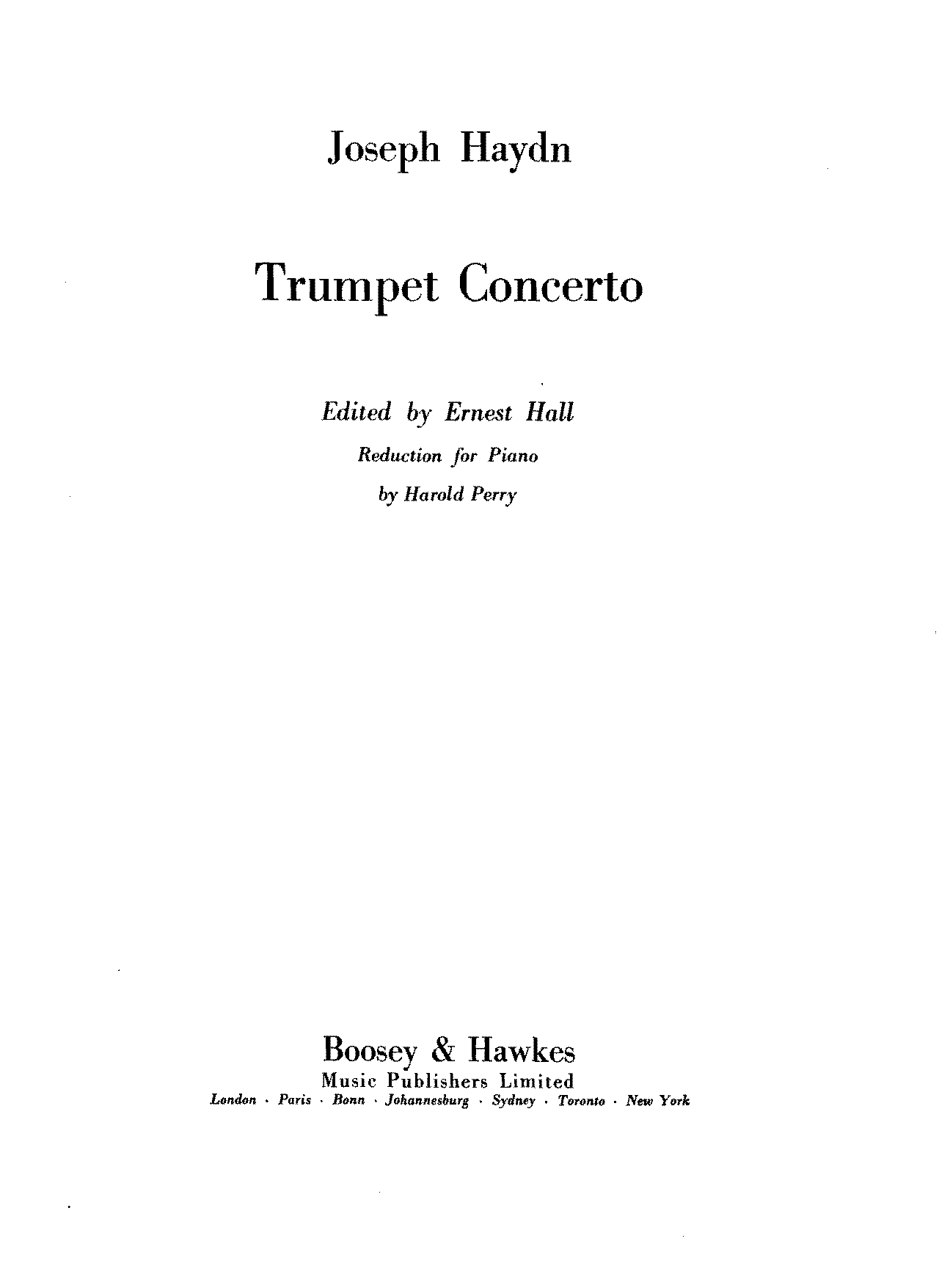 haydn trumpet concerto free sheet music pdf